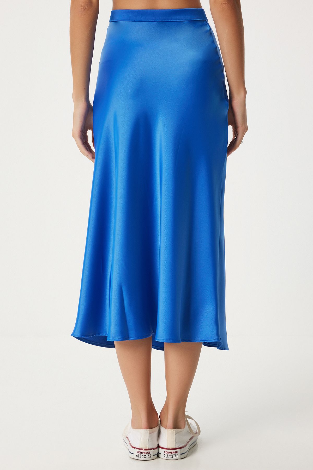 Women's Blue Satin Surface Skirt FN03361