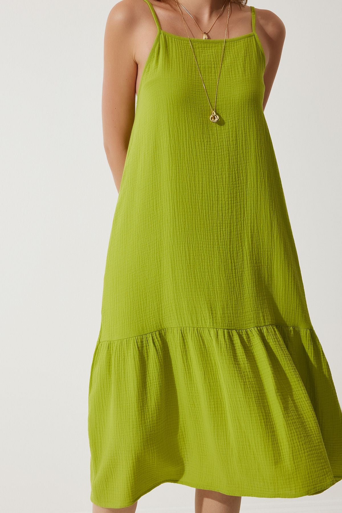 Female Peanut Green Summer with Plenty of Müslin Dress BP00163