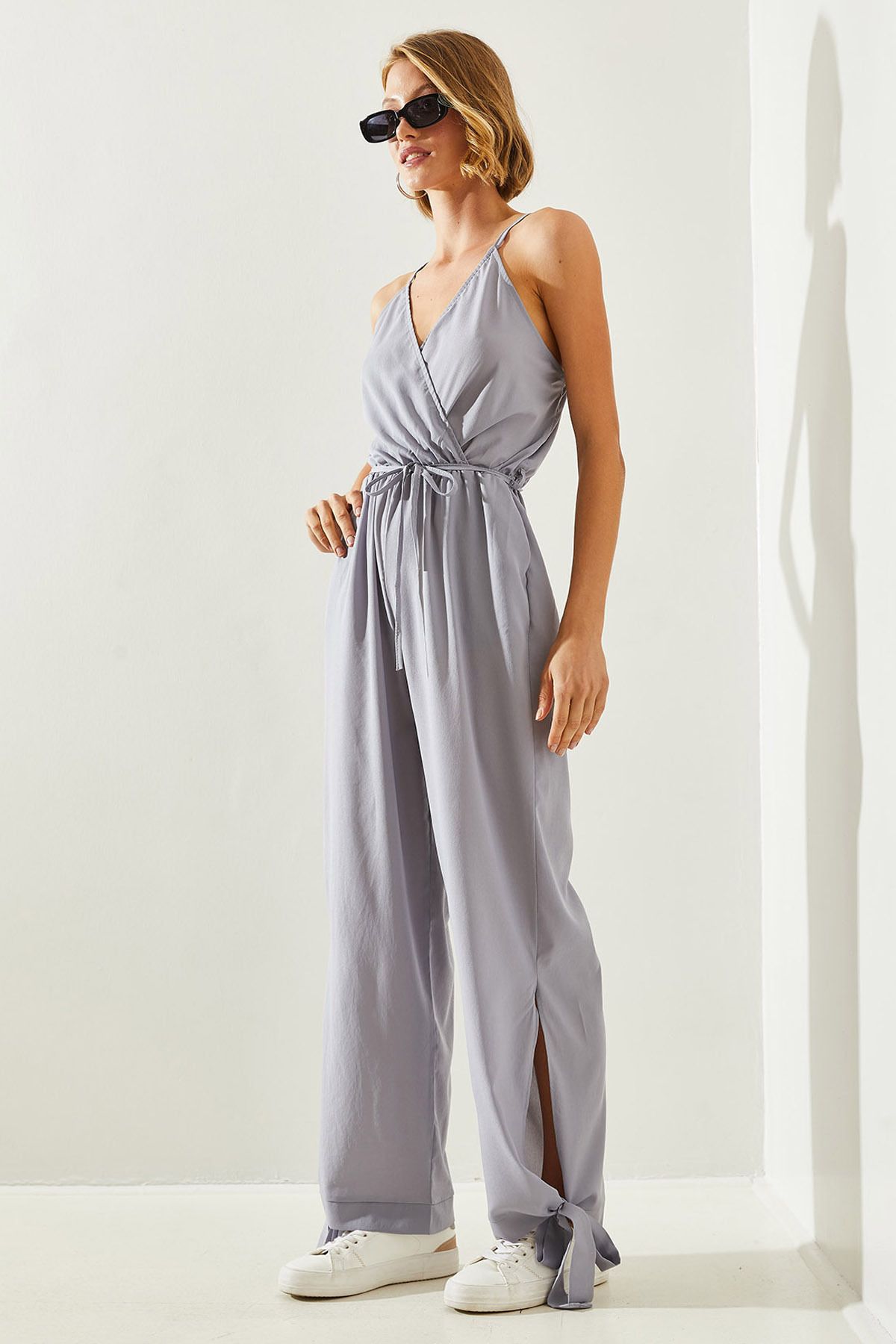 Female Anvelop Yaka Tulum with Detailed Waist Belt Belt Tulum 21418 60251661