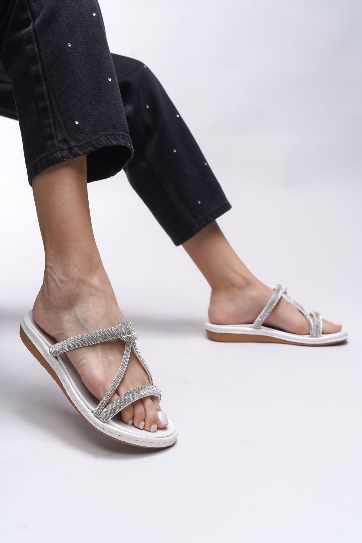Tavniath Woman Slippers 0012225 Silver