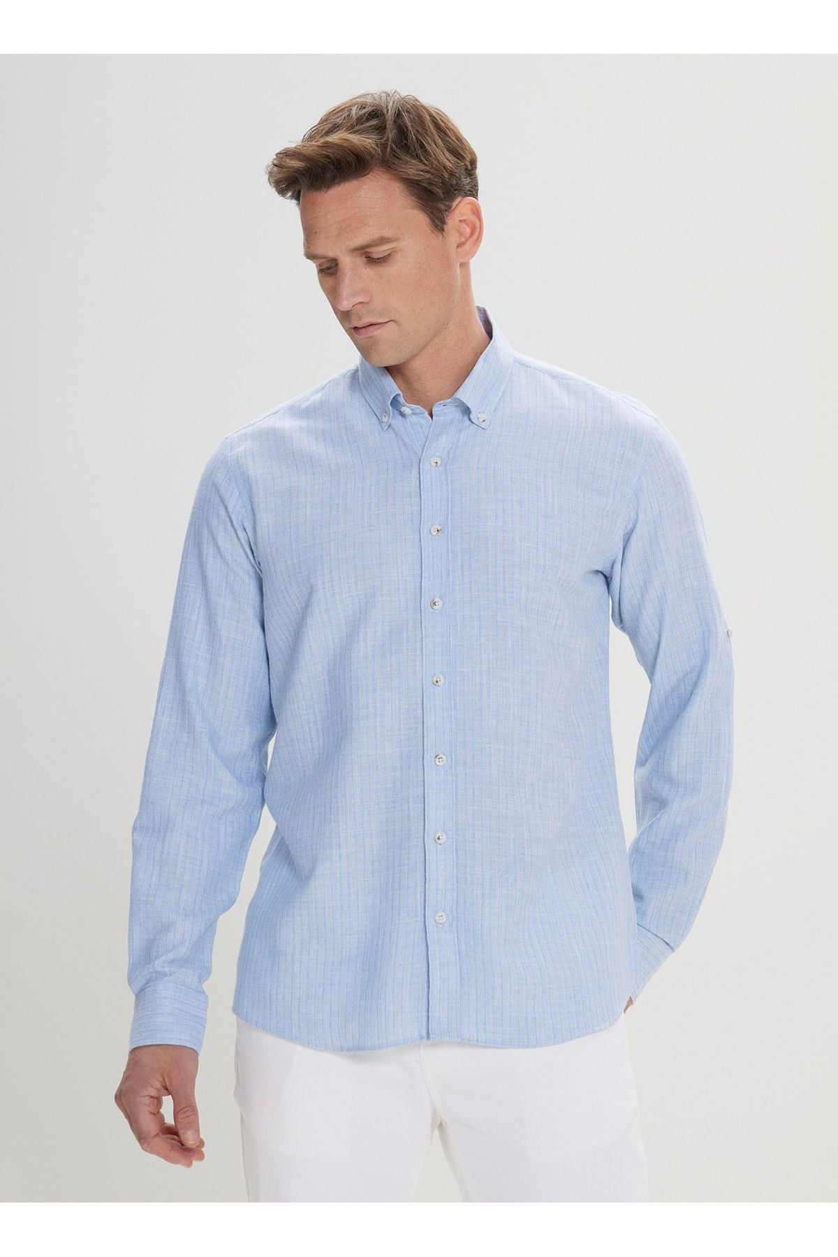 Altınyıldız Classics Turquoise Men's Shirt 4a2024200048