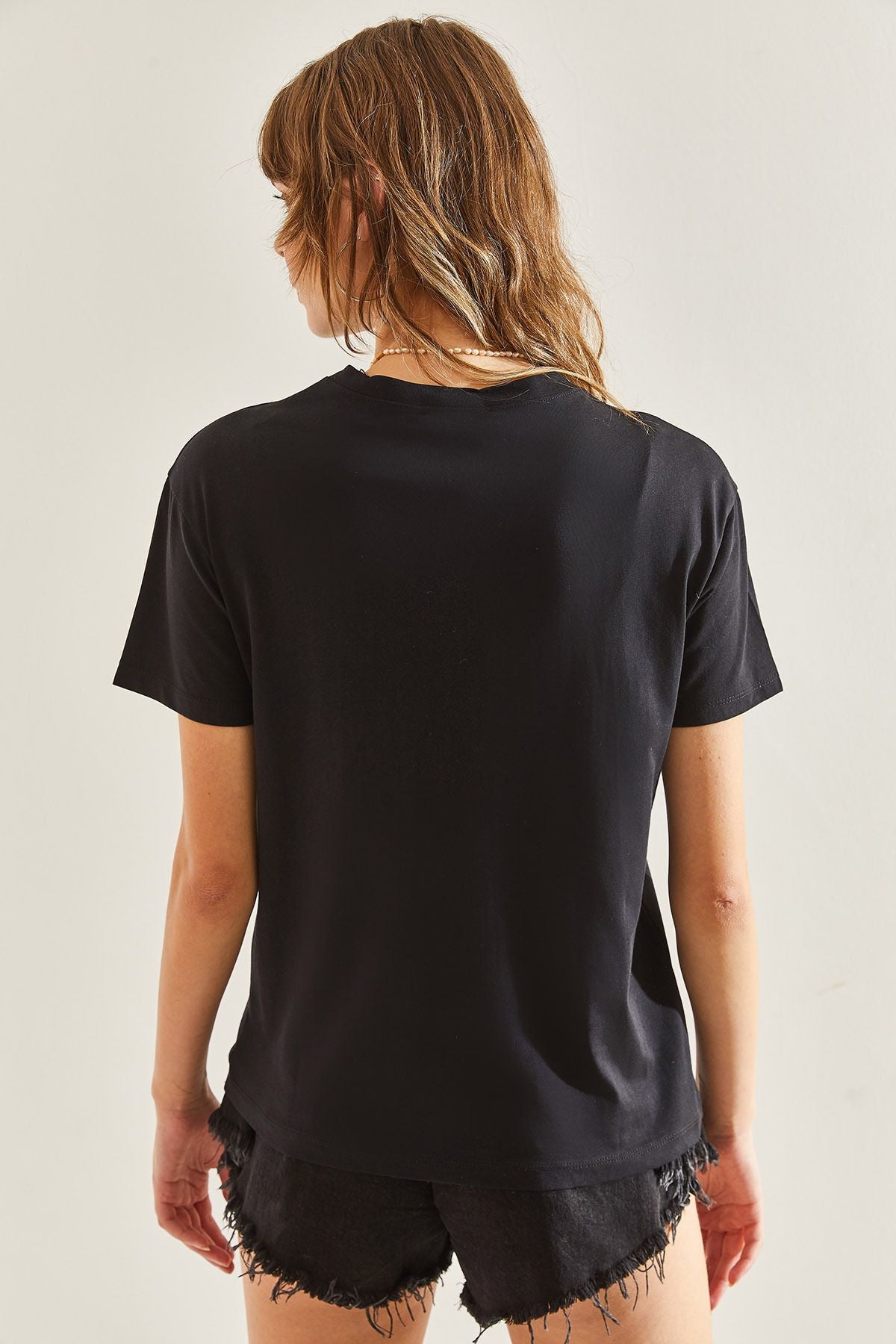 Female Pearl Stone Embroidered Combed Tshirt 60211009