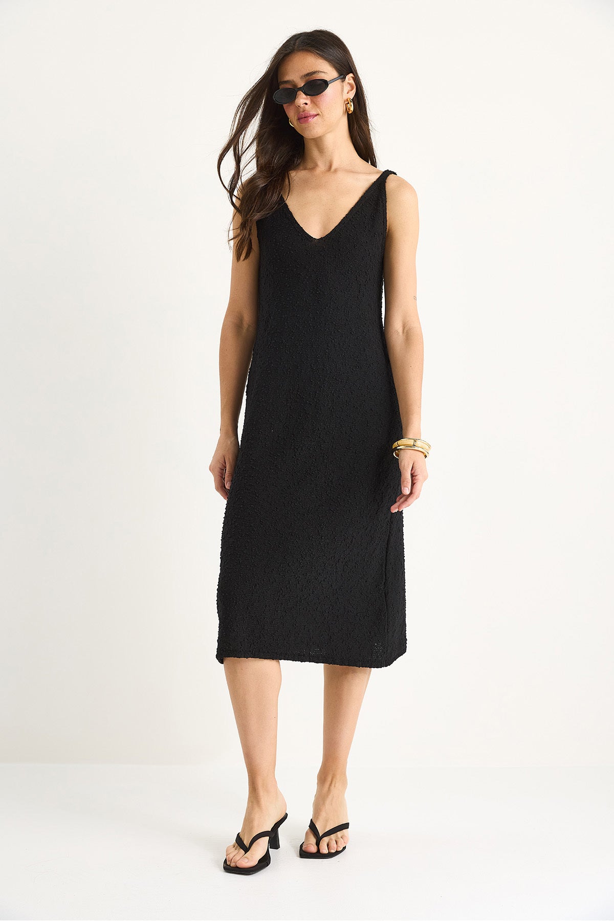 Women's V-Neck Strap Summer Knitwear Dress 20251009