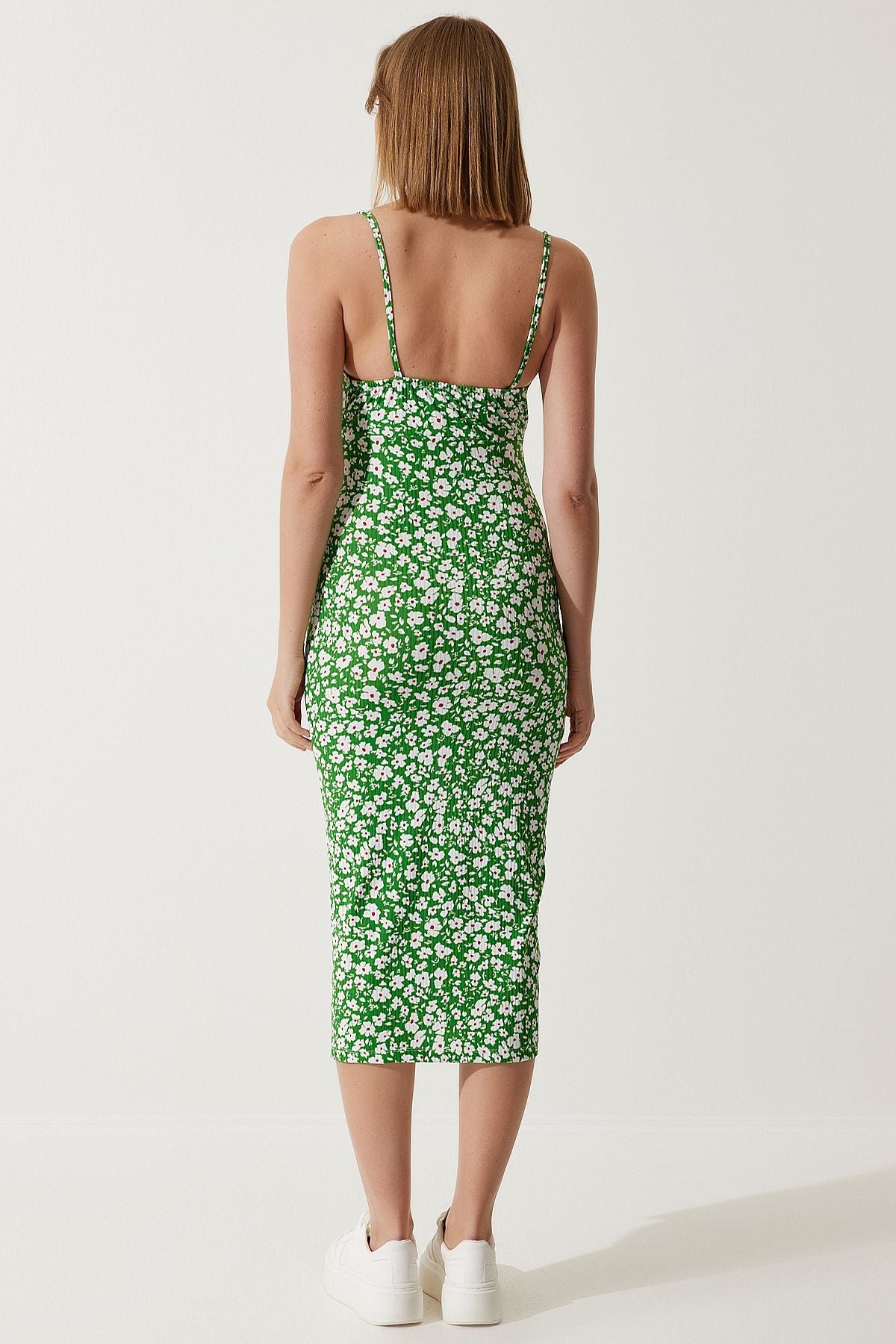 Brav Female Green Flower Sweting Summer Knitting Dress CI00029
