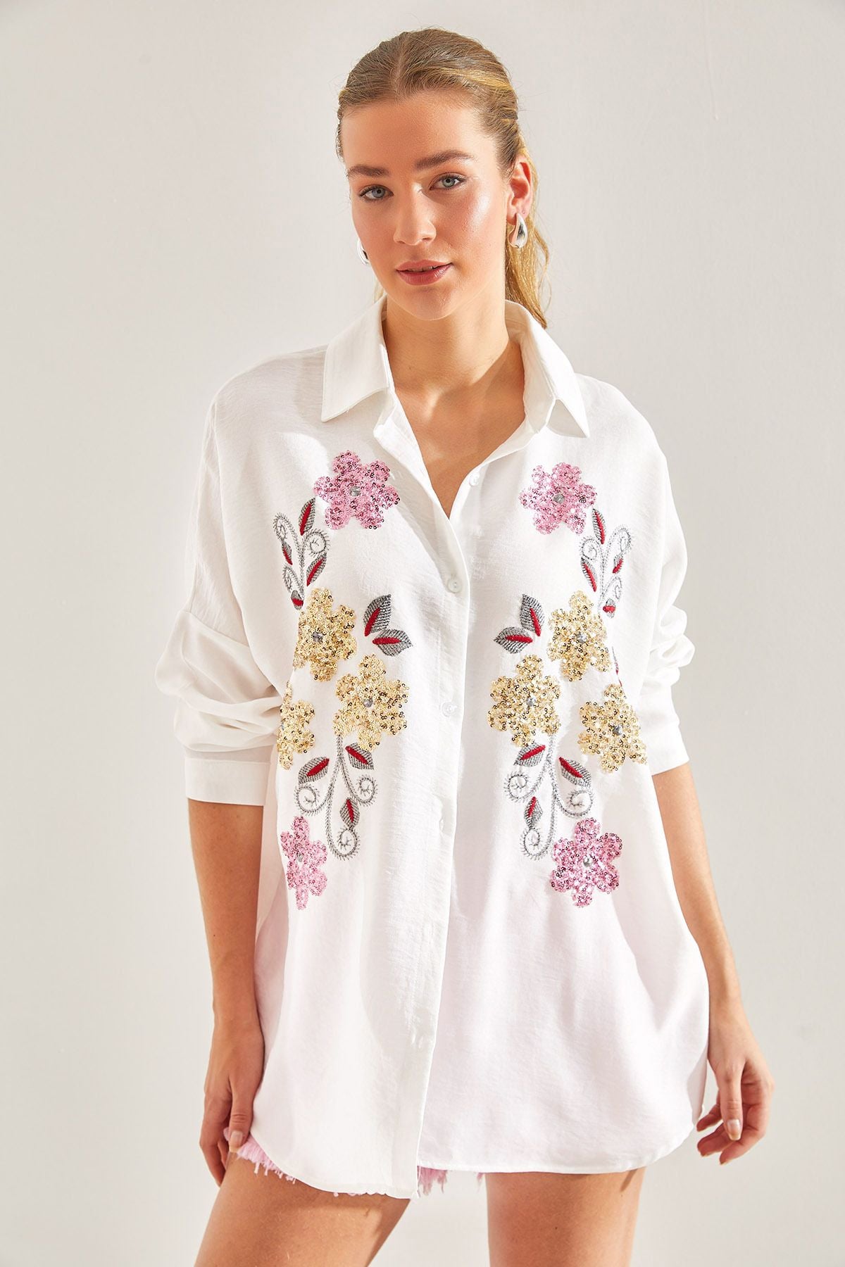 WOMEN'S STAMP PERSON ENGLISH SOFYA KETEN SHIRT 60181010
