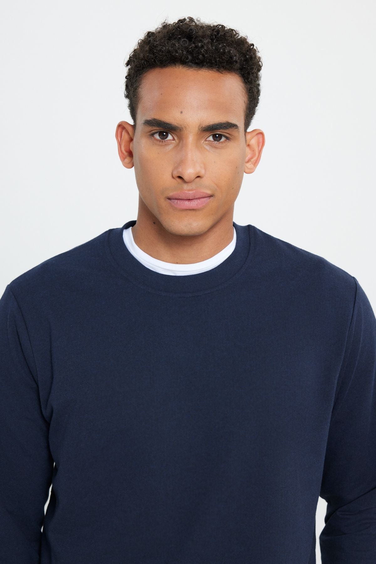 Men's Navy Blue-Gri Melanj 2 Pack Cotton Standard Fit Normal Normal Cut Bike Sweatshirt