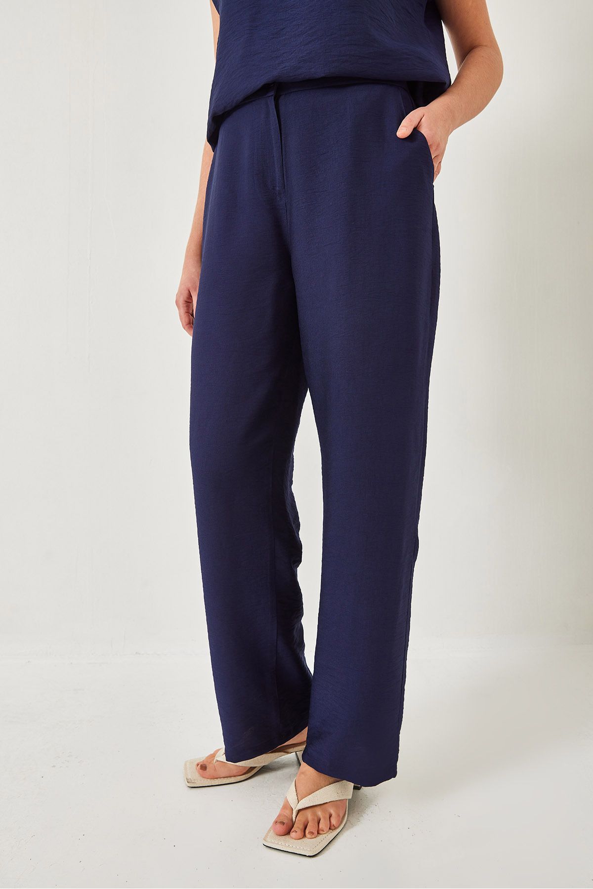 Female belt palazzo pants linen Ayrrin up-up set 60323 60271039