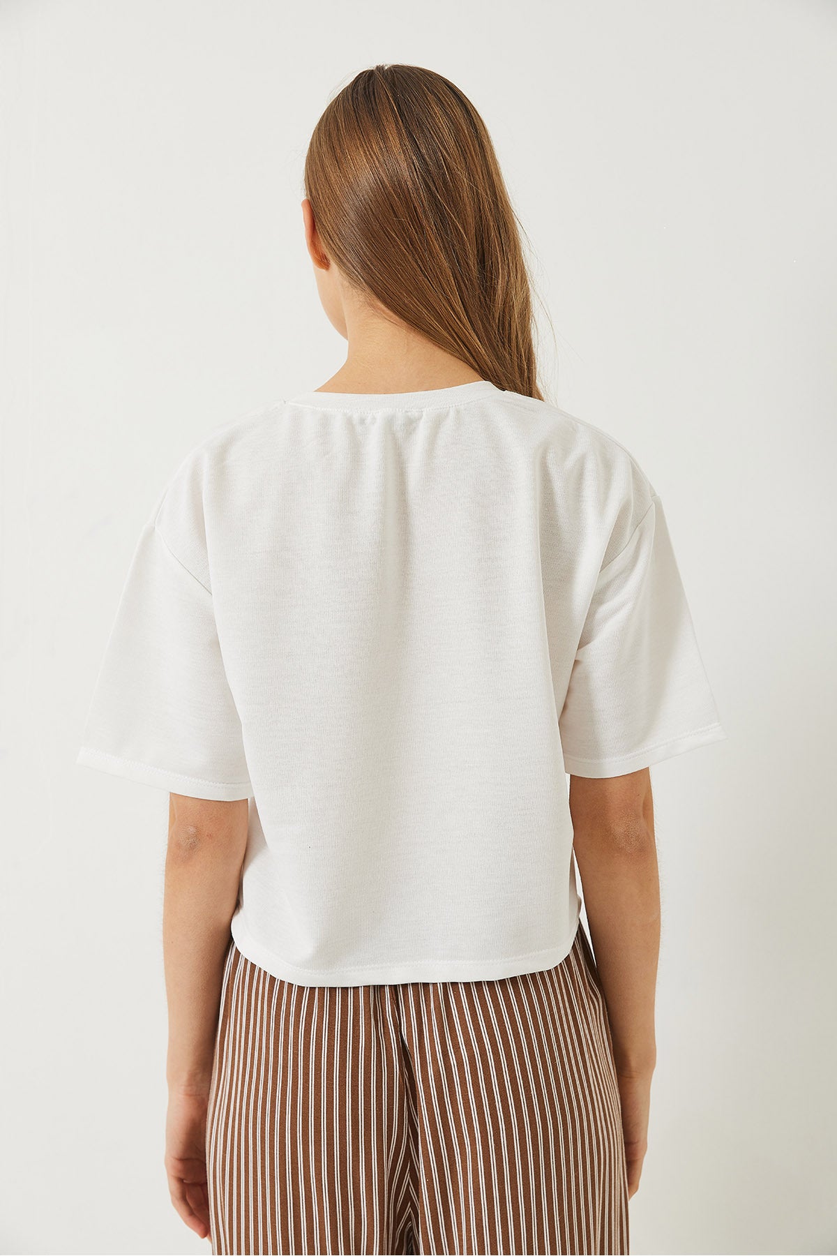 Women's Teddy Embroidered Combed Cotton Crop T-Shirt 3019 60283090