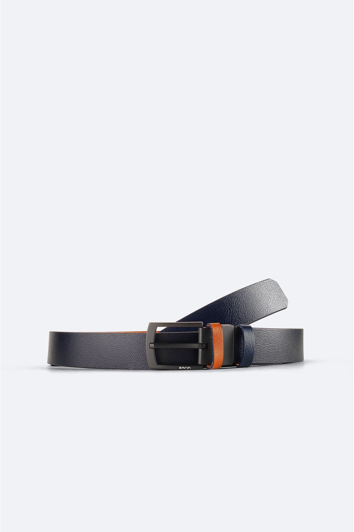 Men's Navy Blue-Taba 100 %Leather Double Sided Belt A32y9317