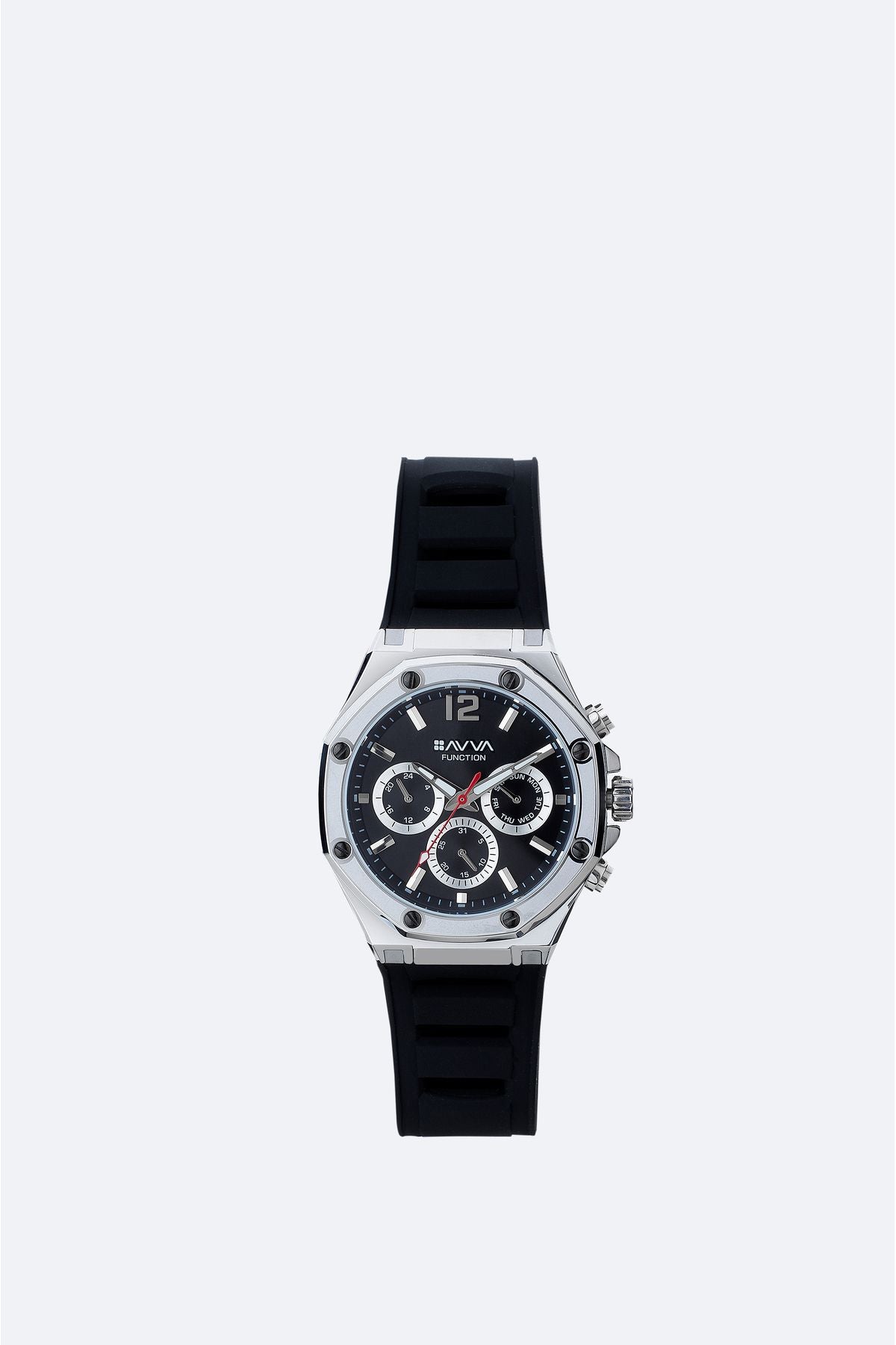 Men's black silicone clock B009026