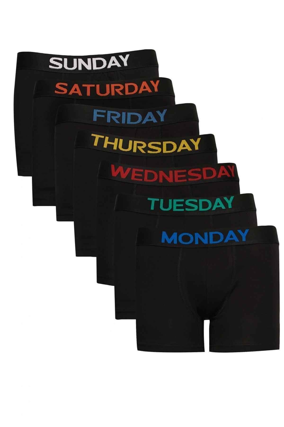 Men's Black 7 -week days Printed Cotton Flexible Boxer Package