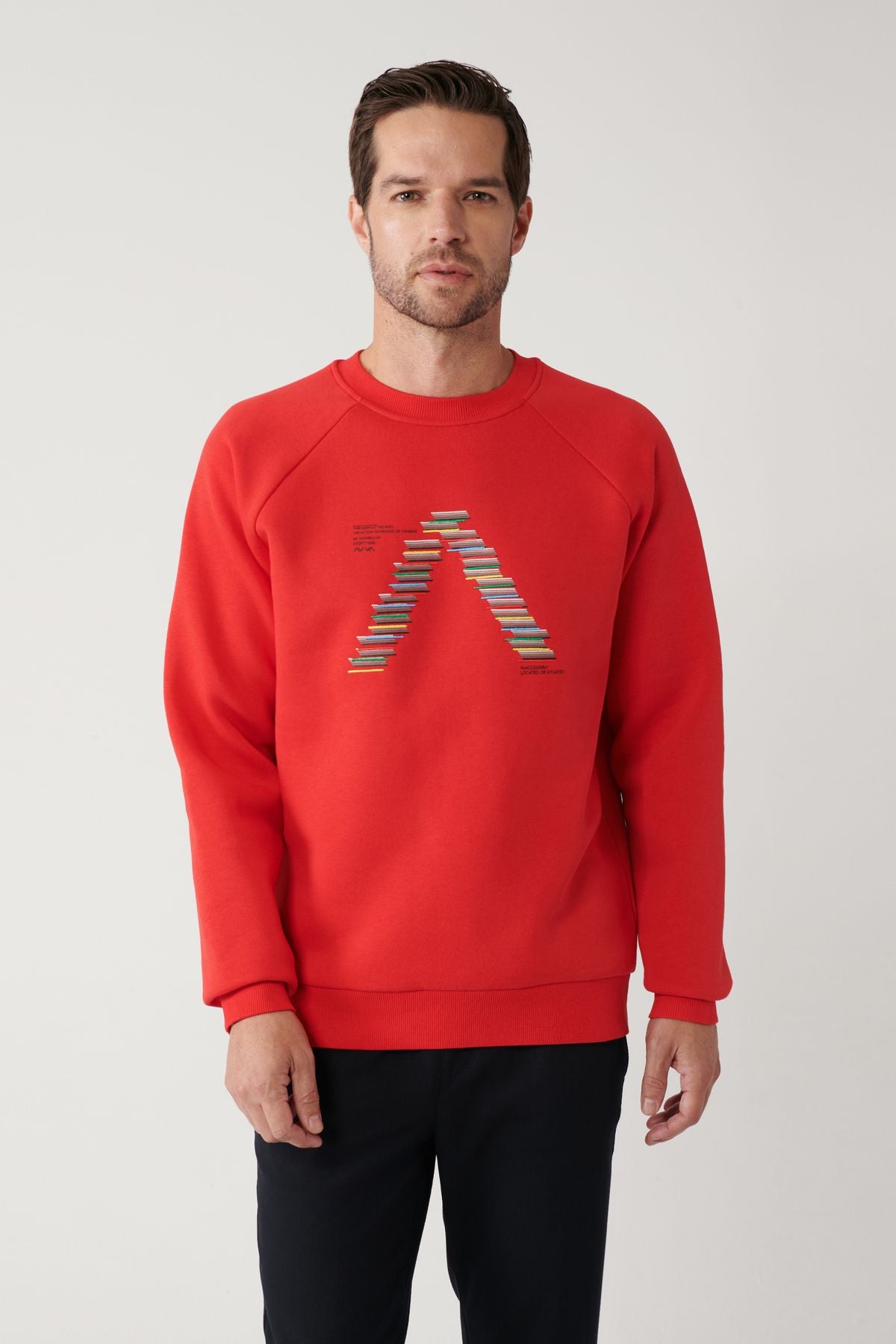 Men's Red Bicycle Collar 3 IP SWEATSHIRT A32Y1293