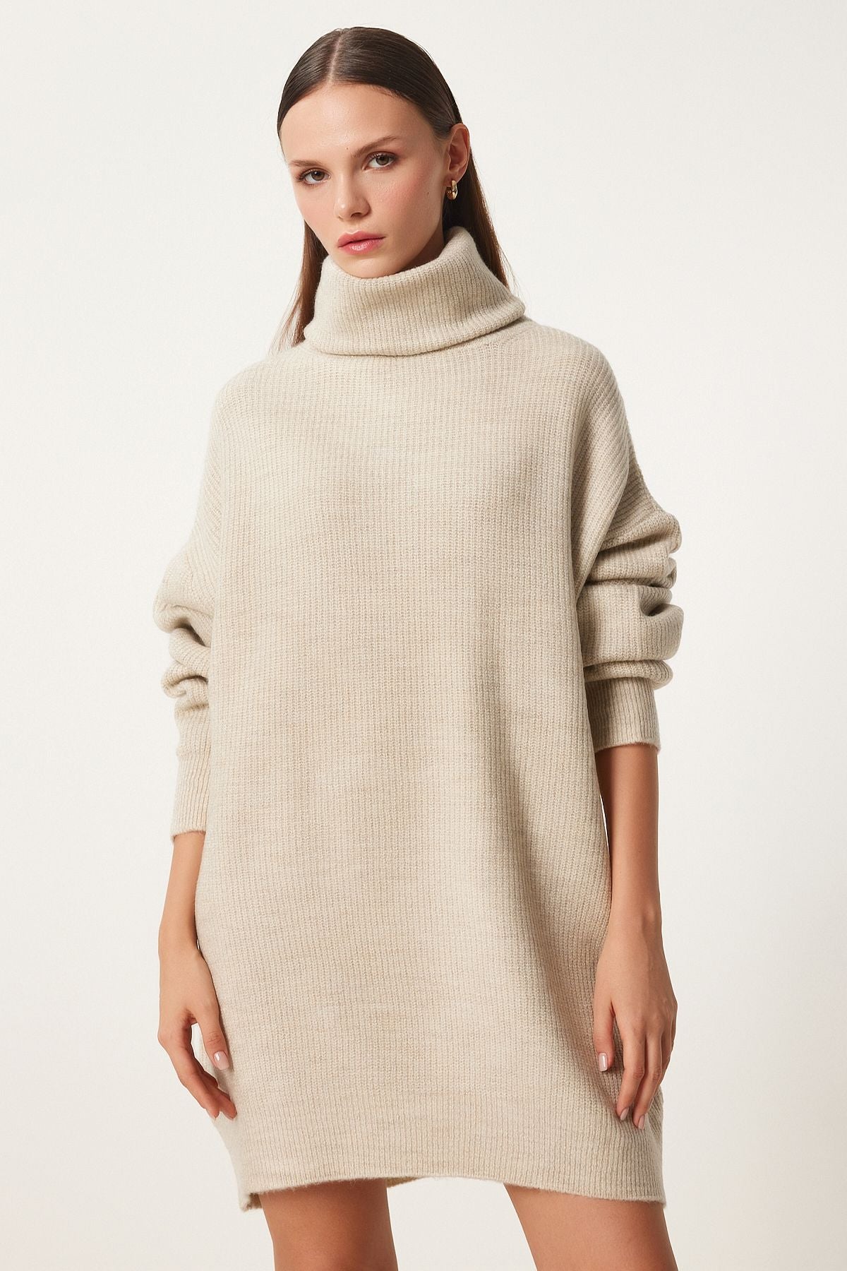 Female Stone Fisherman Collar Long Knitwear Sweater MX00107