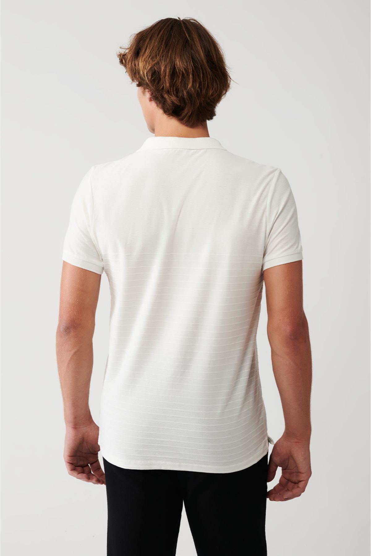 Men's White 100 %Cotton Polo Yaka T-shirt A31y1128