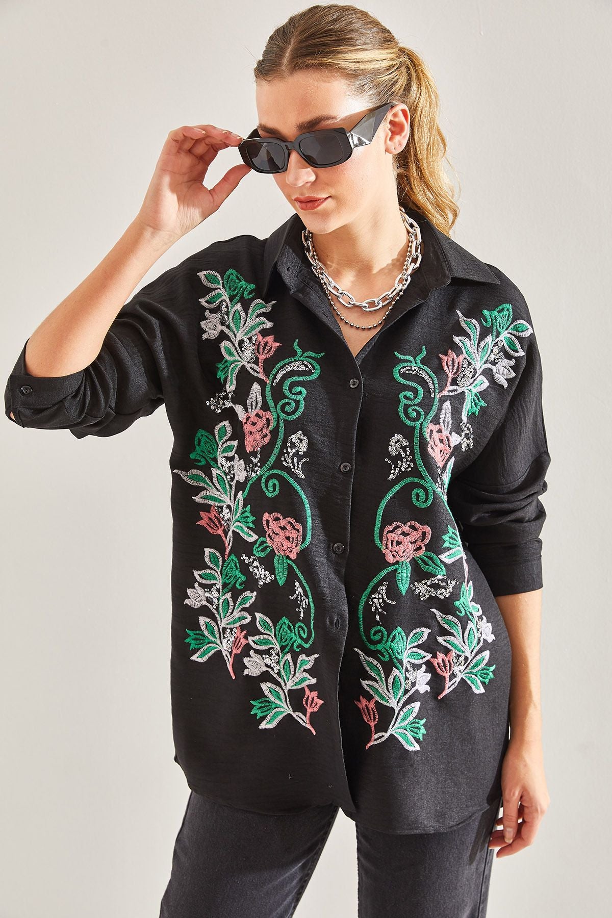 Women's Embroidery Sofia Linen Shirt 60181014