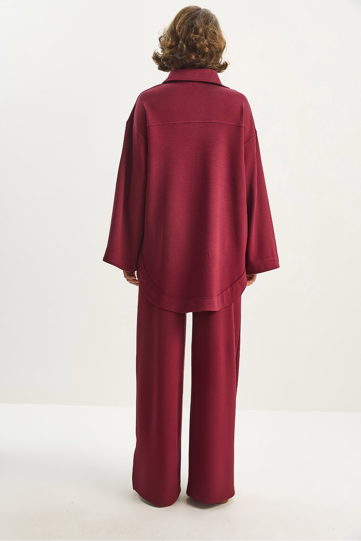 Women's Button Detailed Polo Neck Comfortable Cut Modal Bottom-Top Suit 4036 60283607