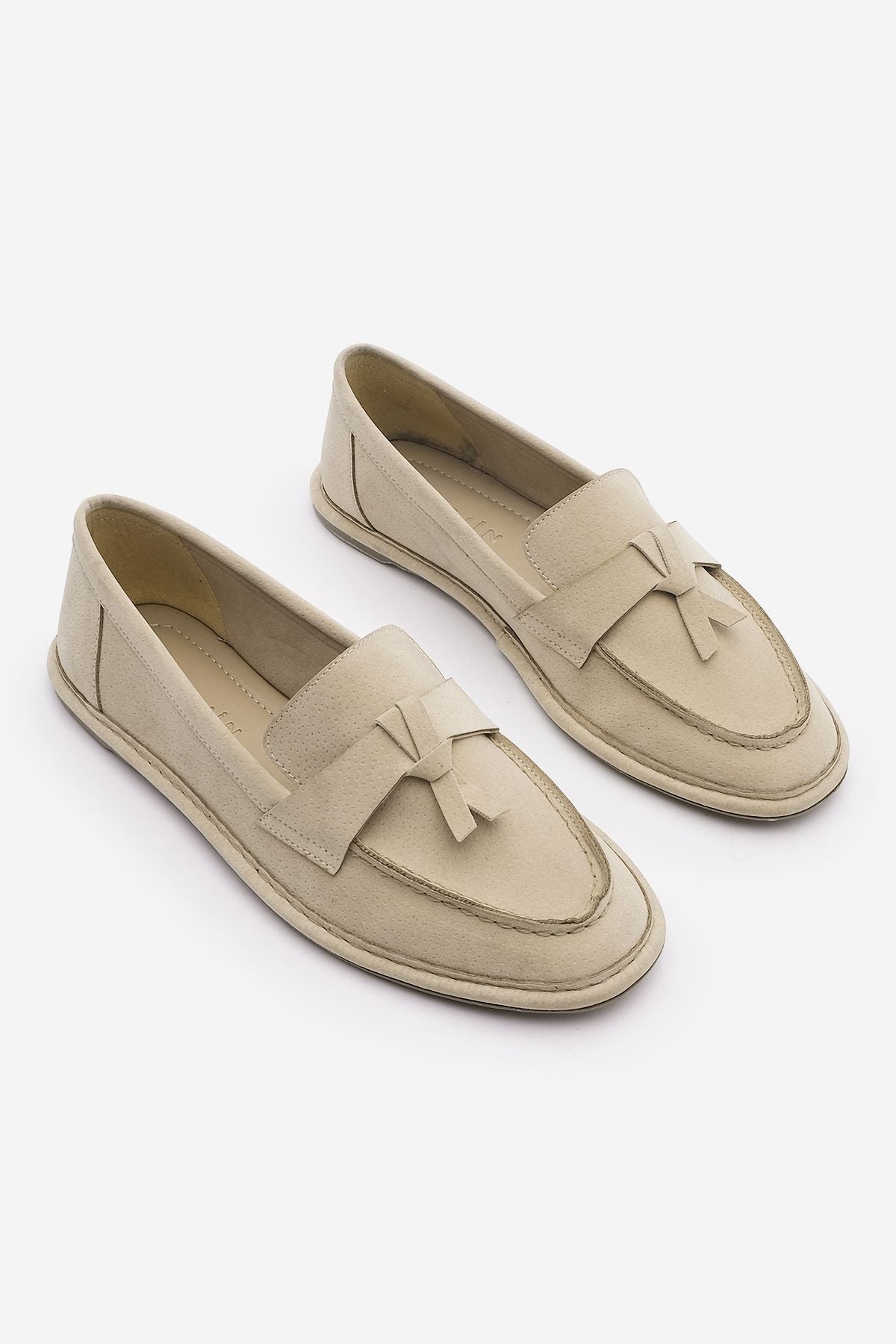 Woman Loafer Foldable Daily Shoes Kostav Beige