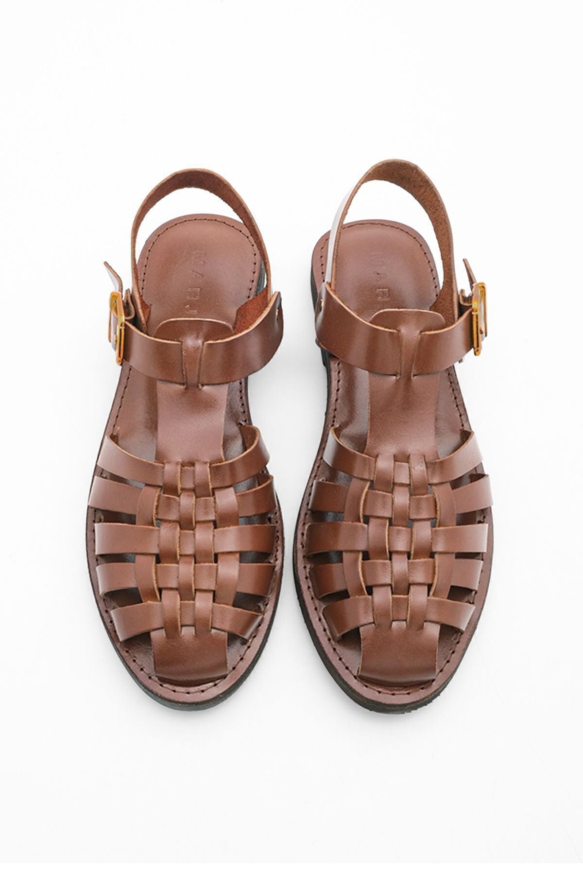 Woman Genuine Leather Light Eva Base Daily Sandals Kesva Taba