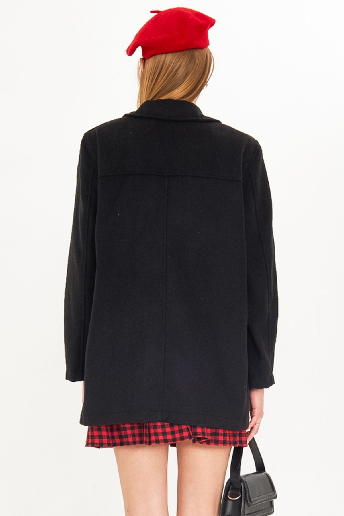 Female Black Men's Collar Cep Caple Oversize Stamp Jacket ARM-25K001107