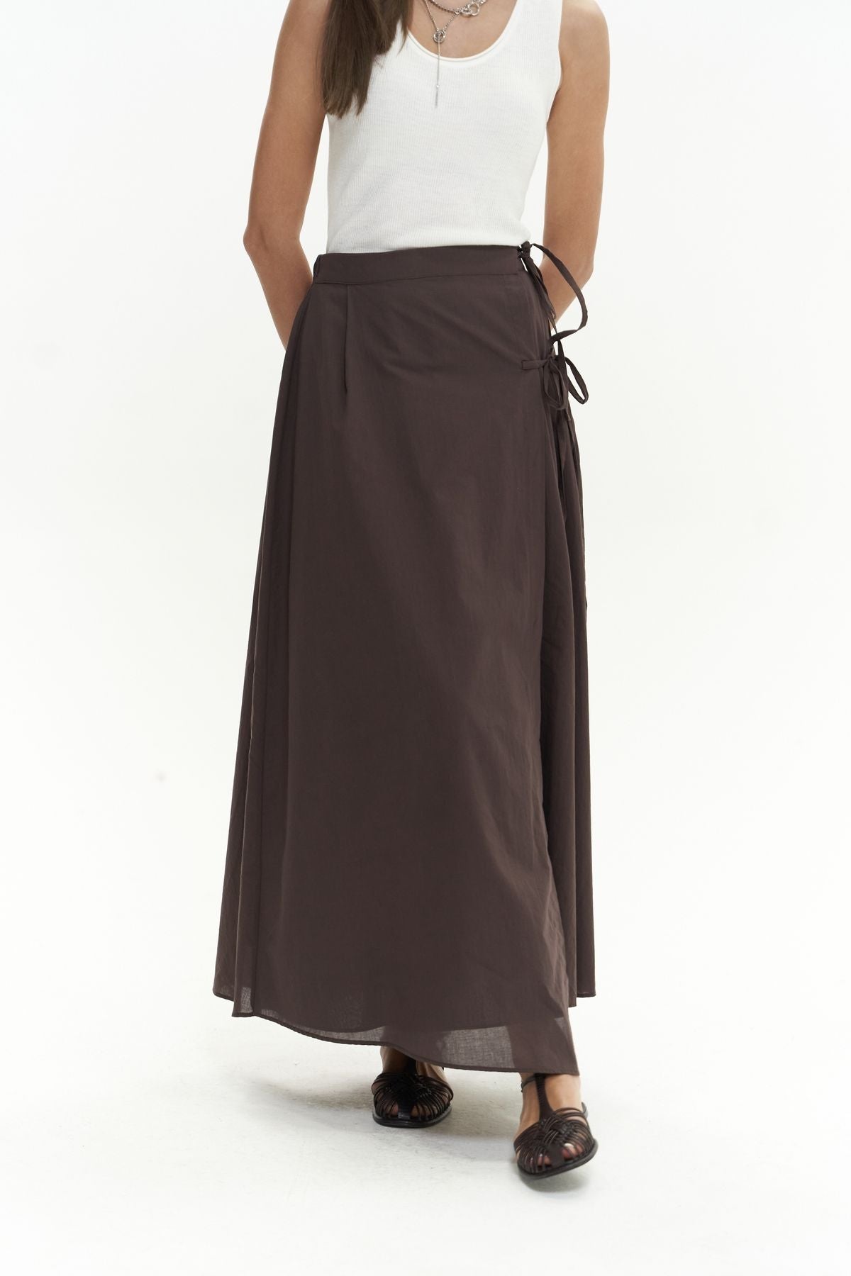 Aida Rope Detail Pleated Aida Skirt