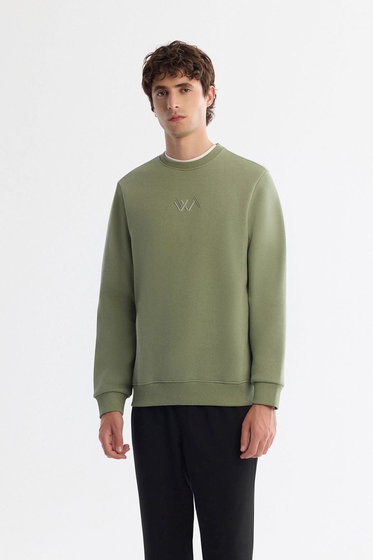 Men's Green Bicycle Collar Sweatshirt B001033