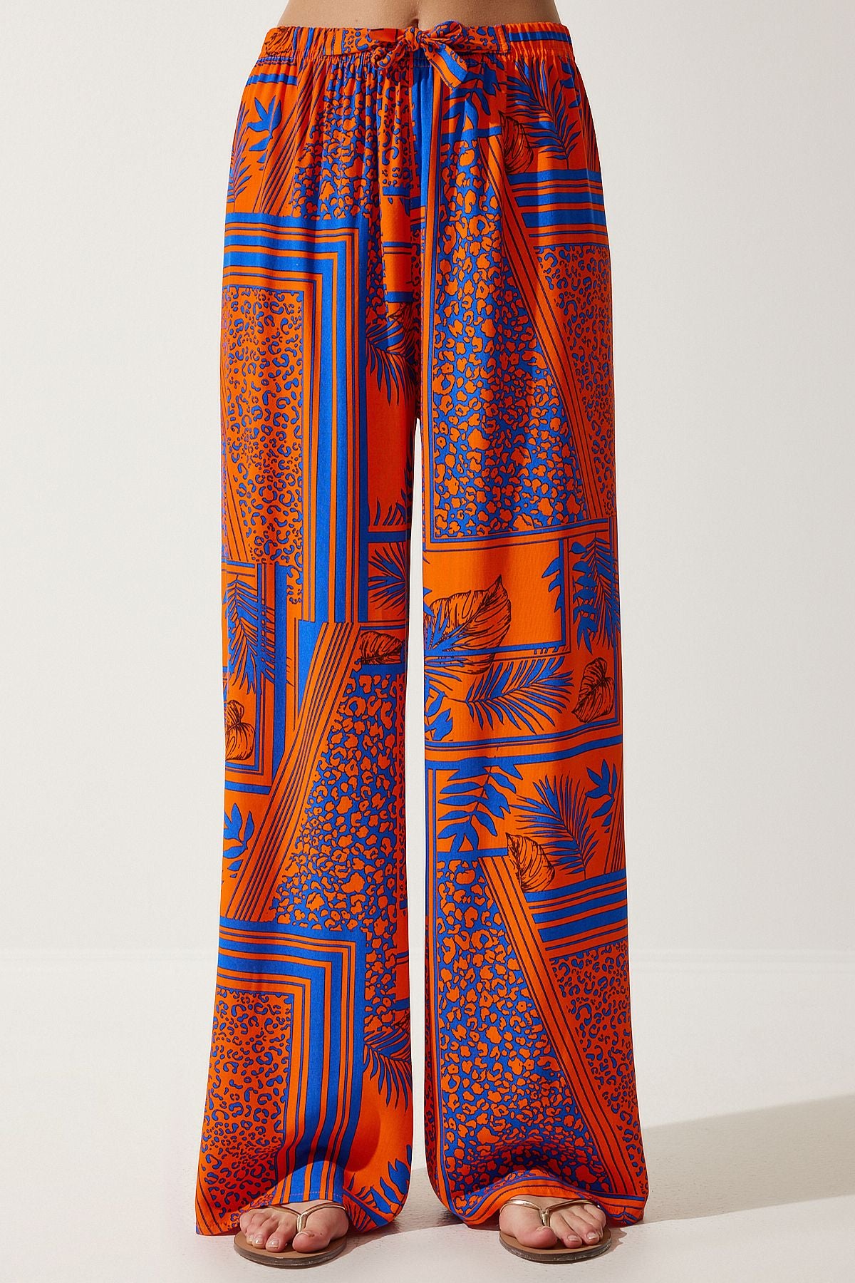 Female Oranj Patterned Visakon Palazzo Pants EN00606