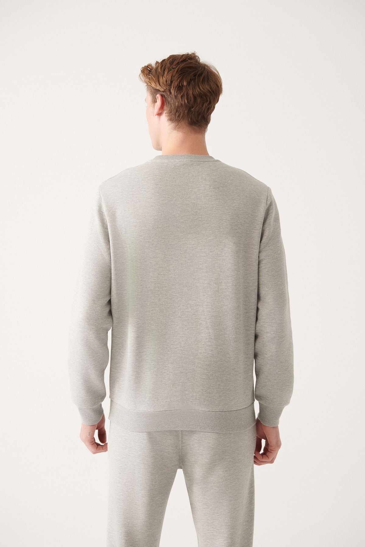 Men's Gray Bicycle Collar 3 IP Cotton Sweatshirt E001017