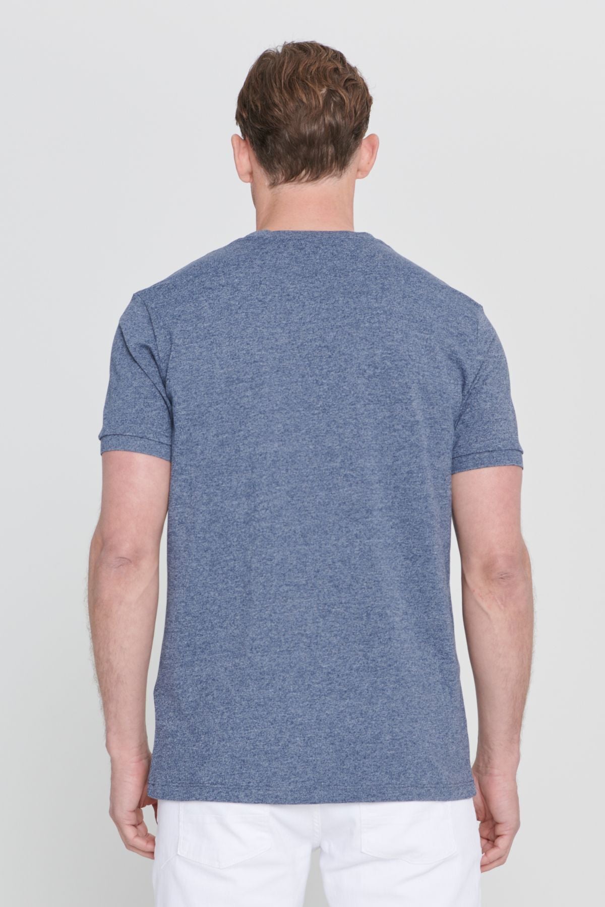 Men's ladi melanj Slim fit narrow cut bike bike collar cotton pike t -shirt