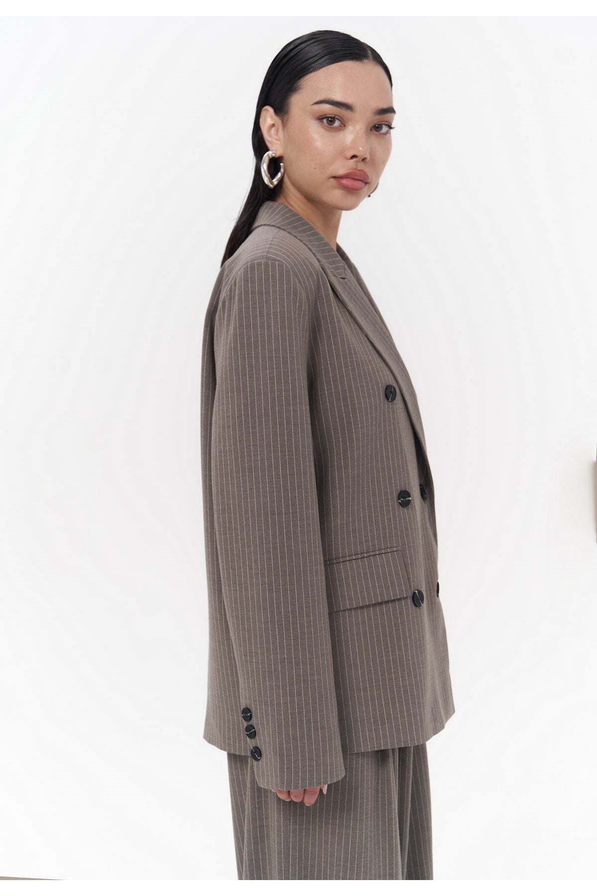 Bianda striped smoked blazer