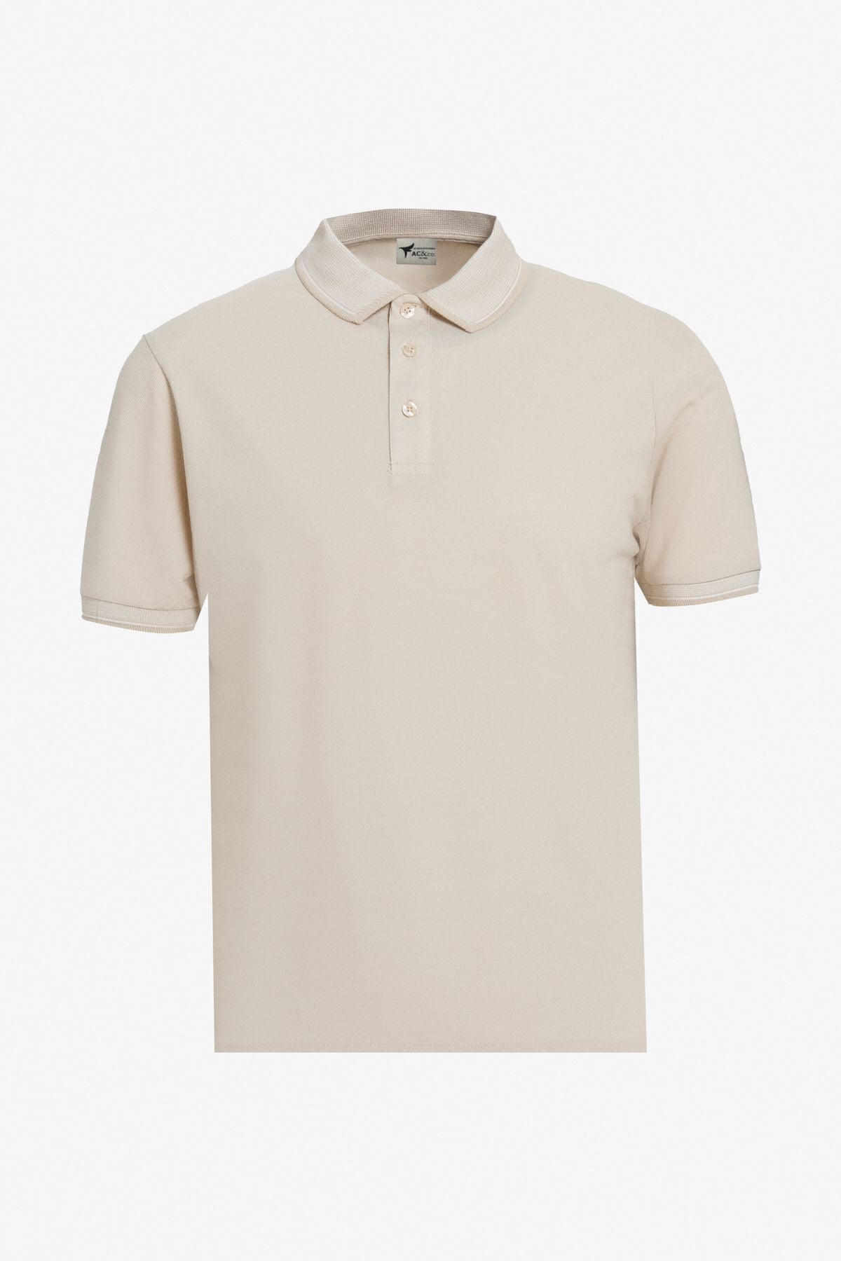 Men's 3 -Period Cotton Slim Fit Fit Curled Polo Yaka Basic T -shirt