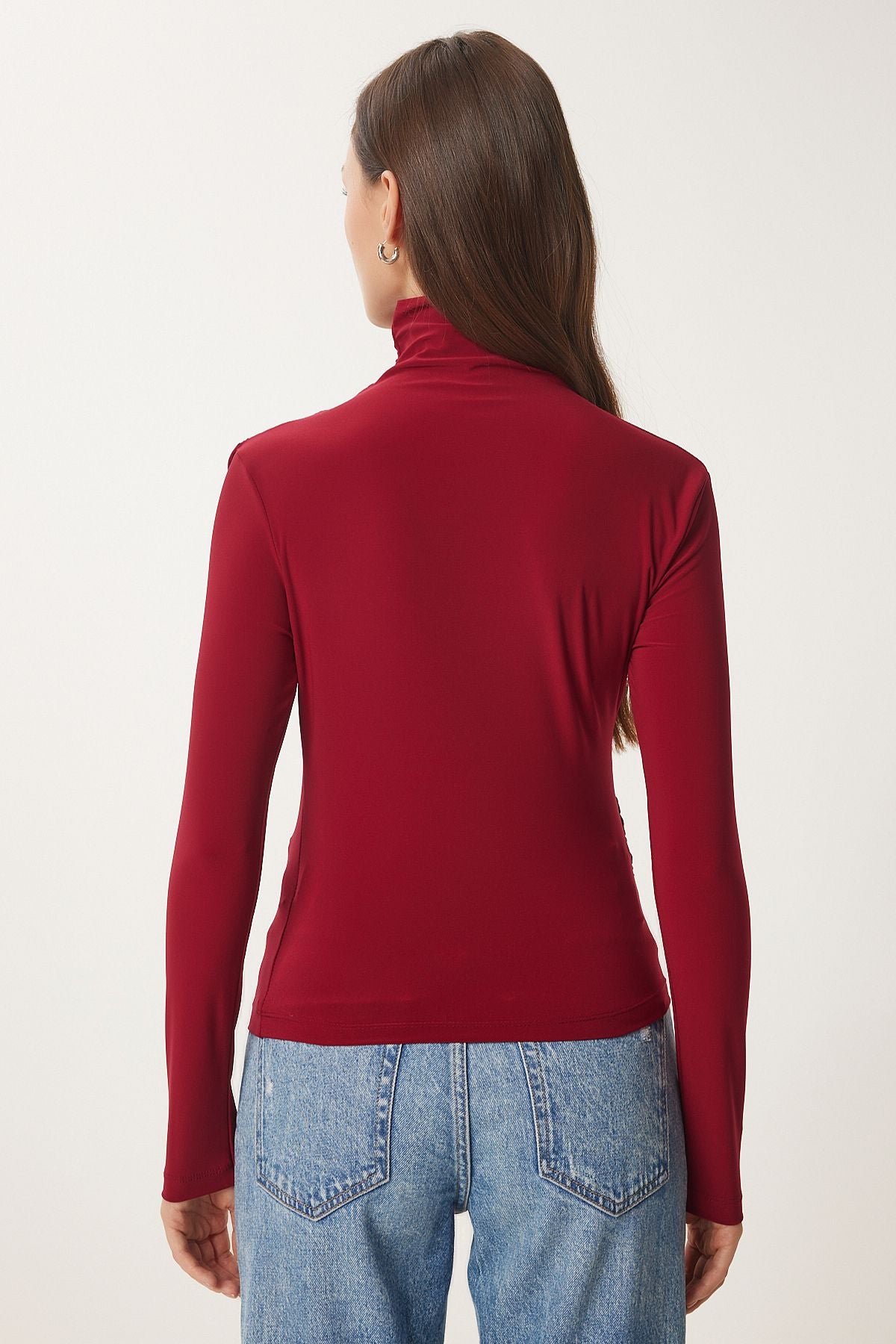 Female Bordeaux Shirness Detailed Sandy Blouse FF00135