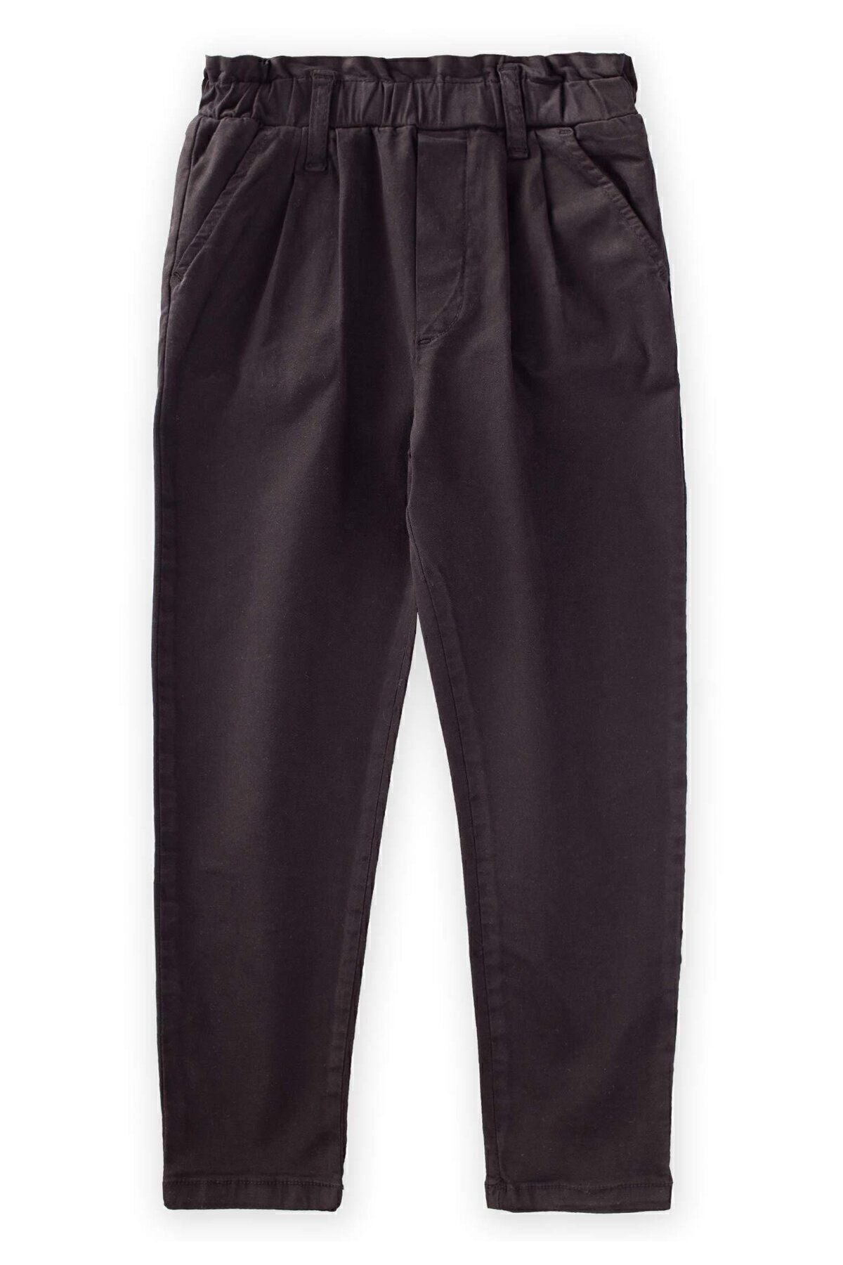 Waist frilly canvas trousers 2-10 years old black