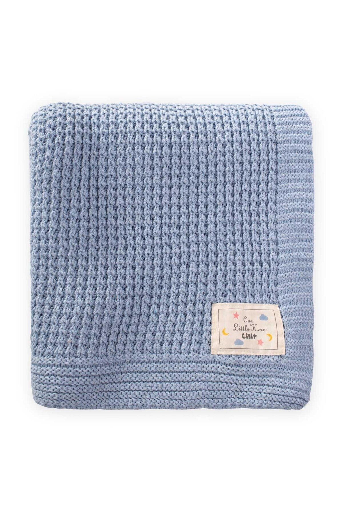 Thessaloniki knitwear blanket 80x100 (+/- 5 cm) light blue