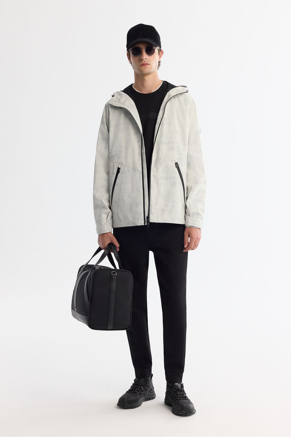 Men's white hooded windproofing Mont A42y6152