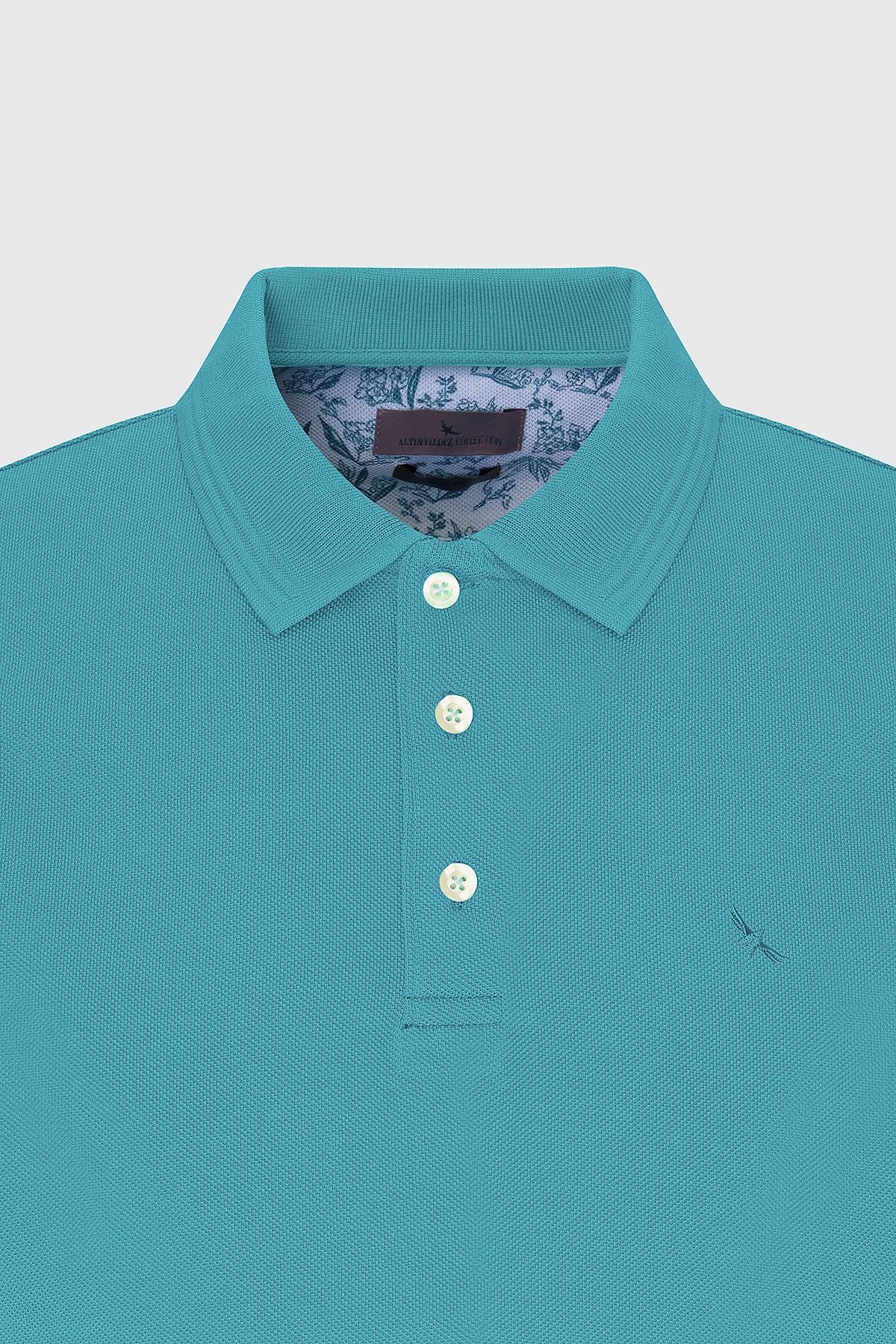 Men's oil slim fit narrow cut polo collar 100 %cotton short sleeve t -shirt