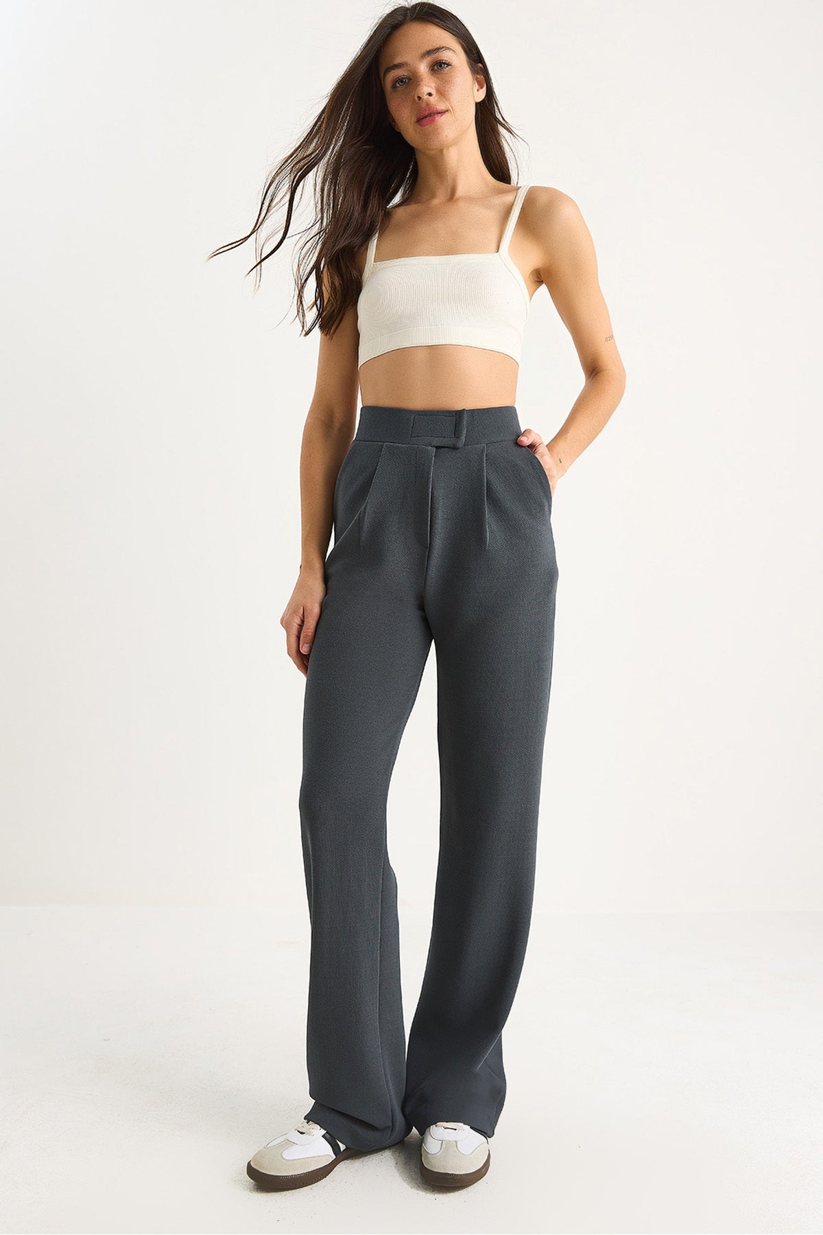 Women's Velcro Waist Comfortable Palazzo Trousers 3826 60261150