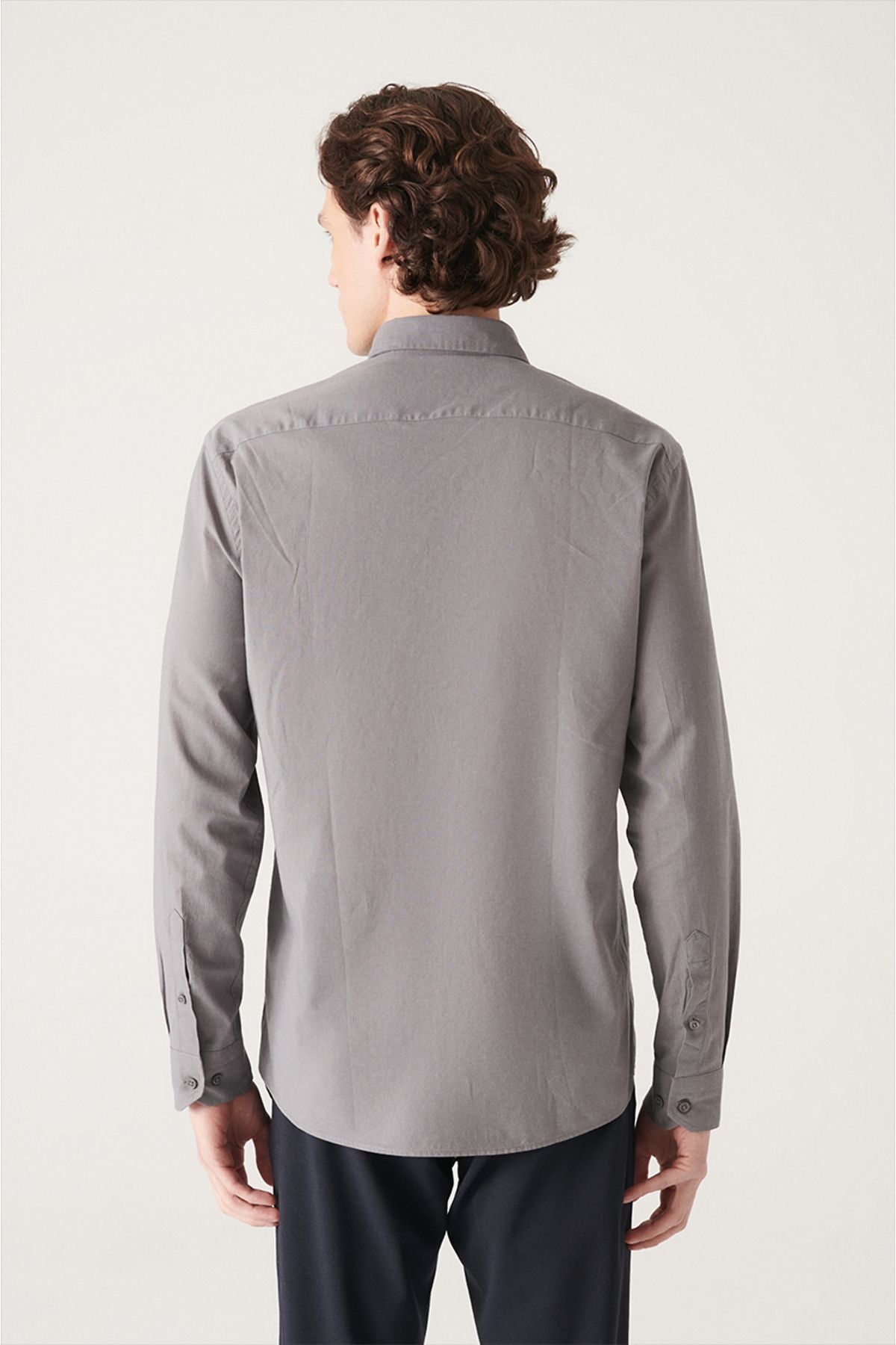 Men's anthracite 100 %Cotton Futter Soft key buttoned shirt E002206