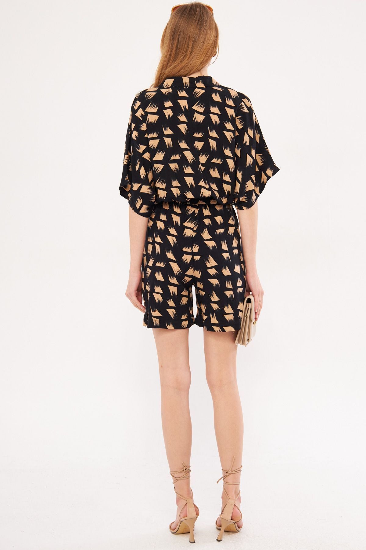 Female Black Tria Tulum Shirt Cep Patterned Short ARM-24Y001023