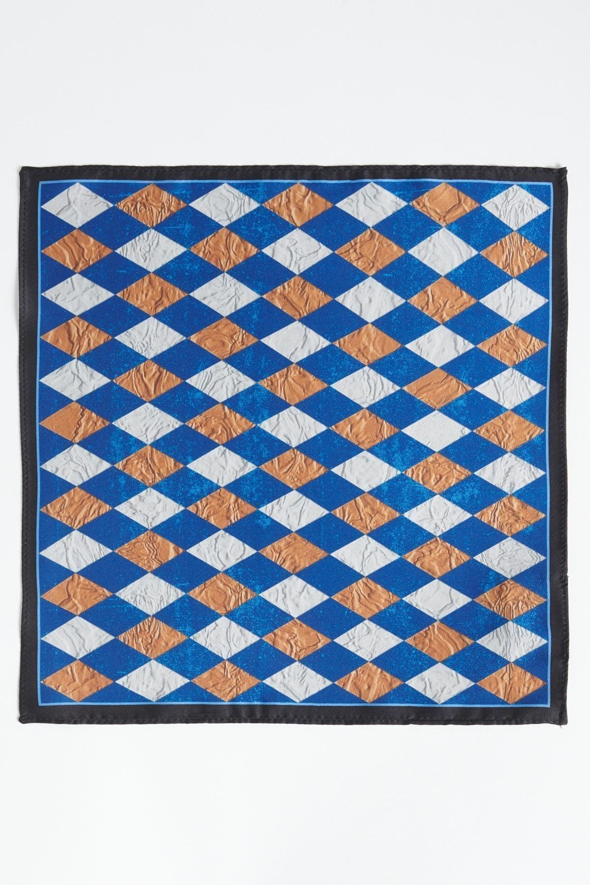 Men's navy blue-bej patterned handkerchief