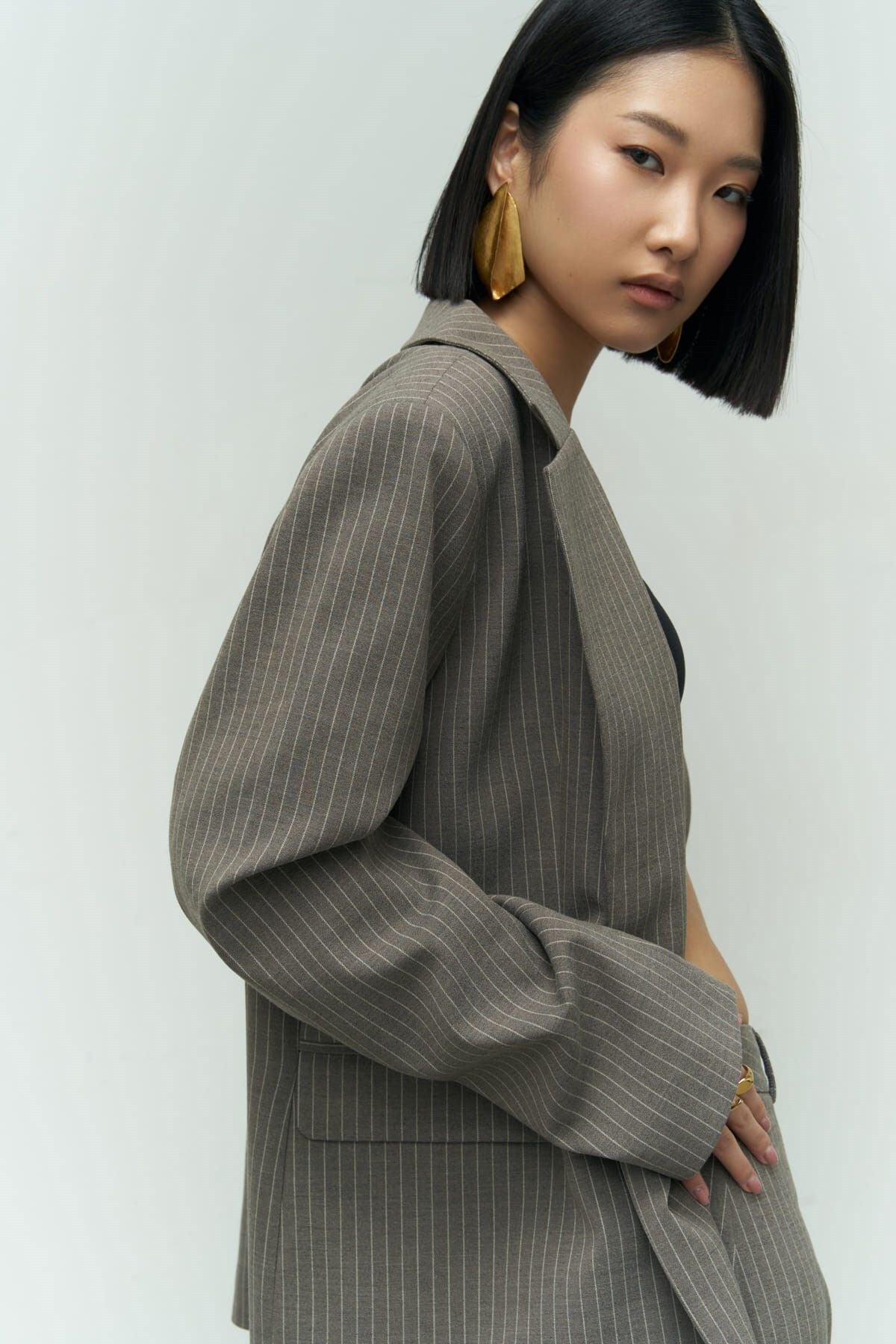 Bruno striped smoked blazer