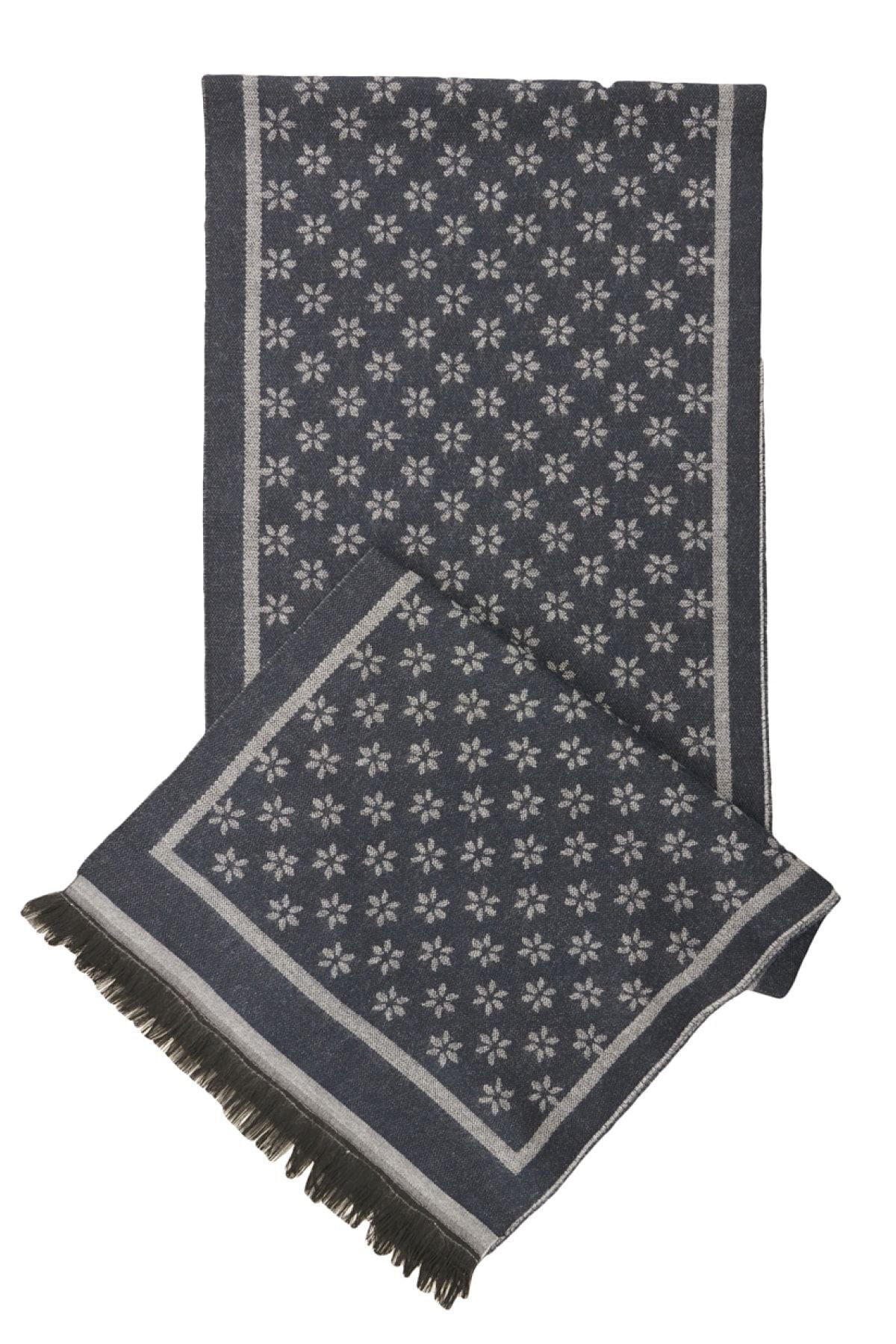 Men's gray-blue-patterned knitting weft