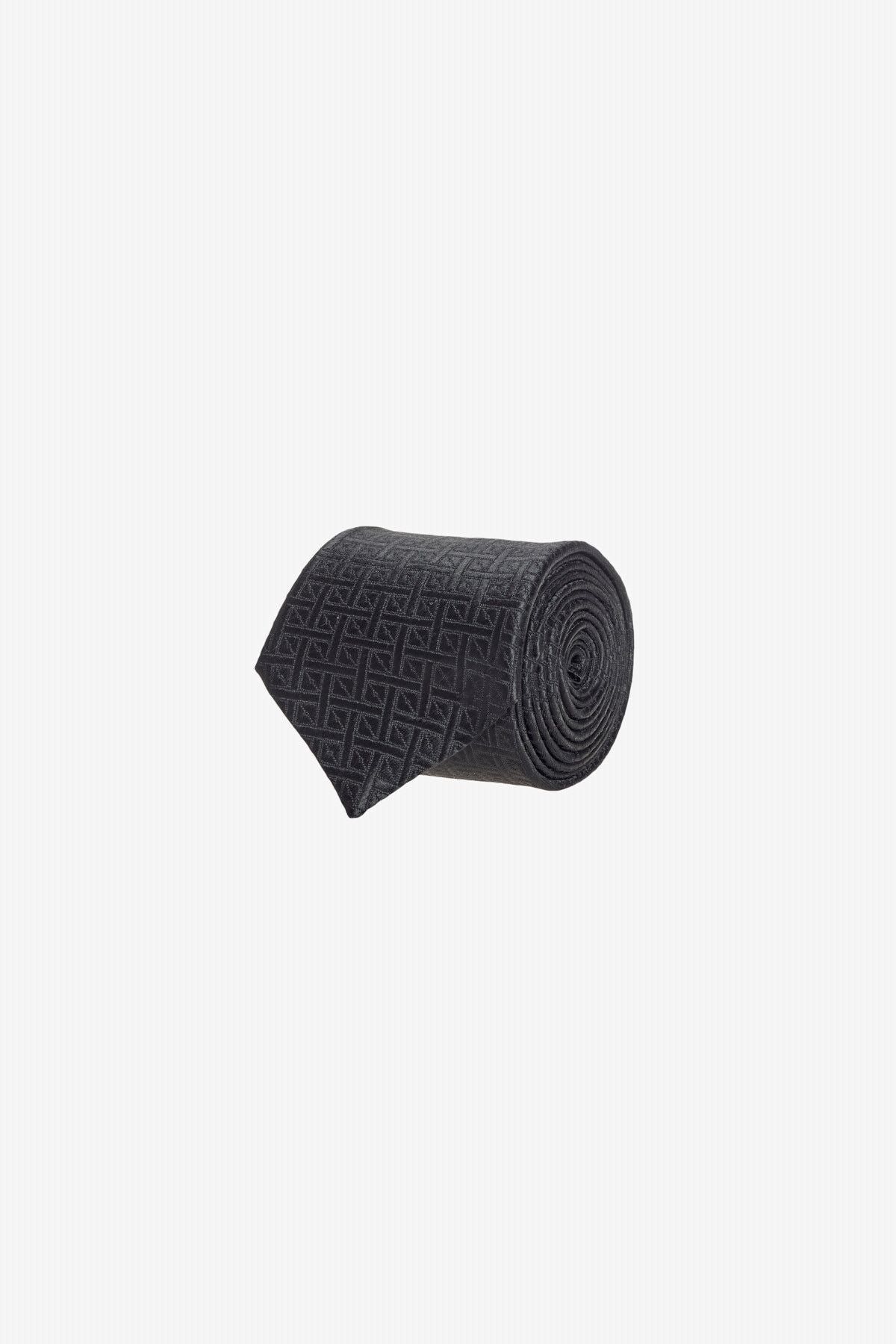 Men's black patterned tie