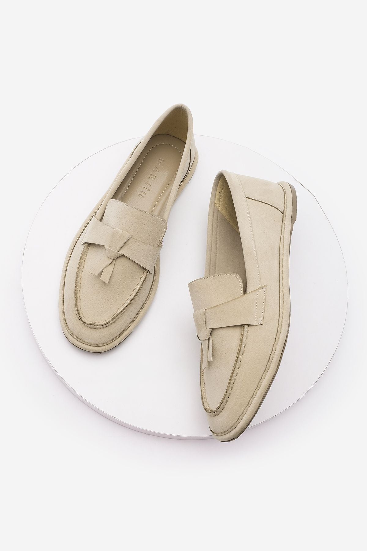 Woman Loafer Foldable Daily Shoes Kostav Beige