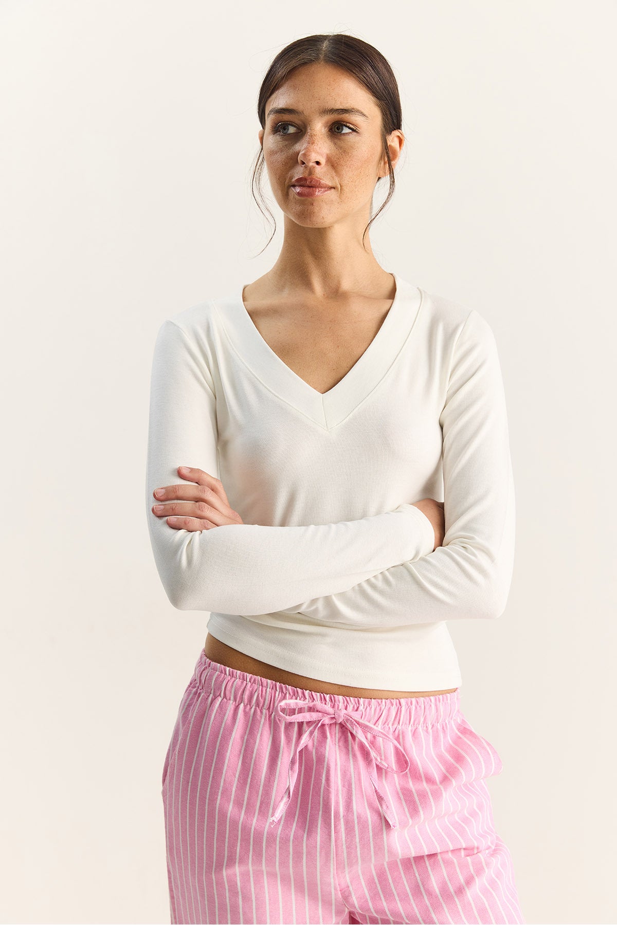 Women's Cotton V-Neck Blouse 141 60283830