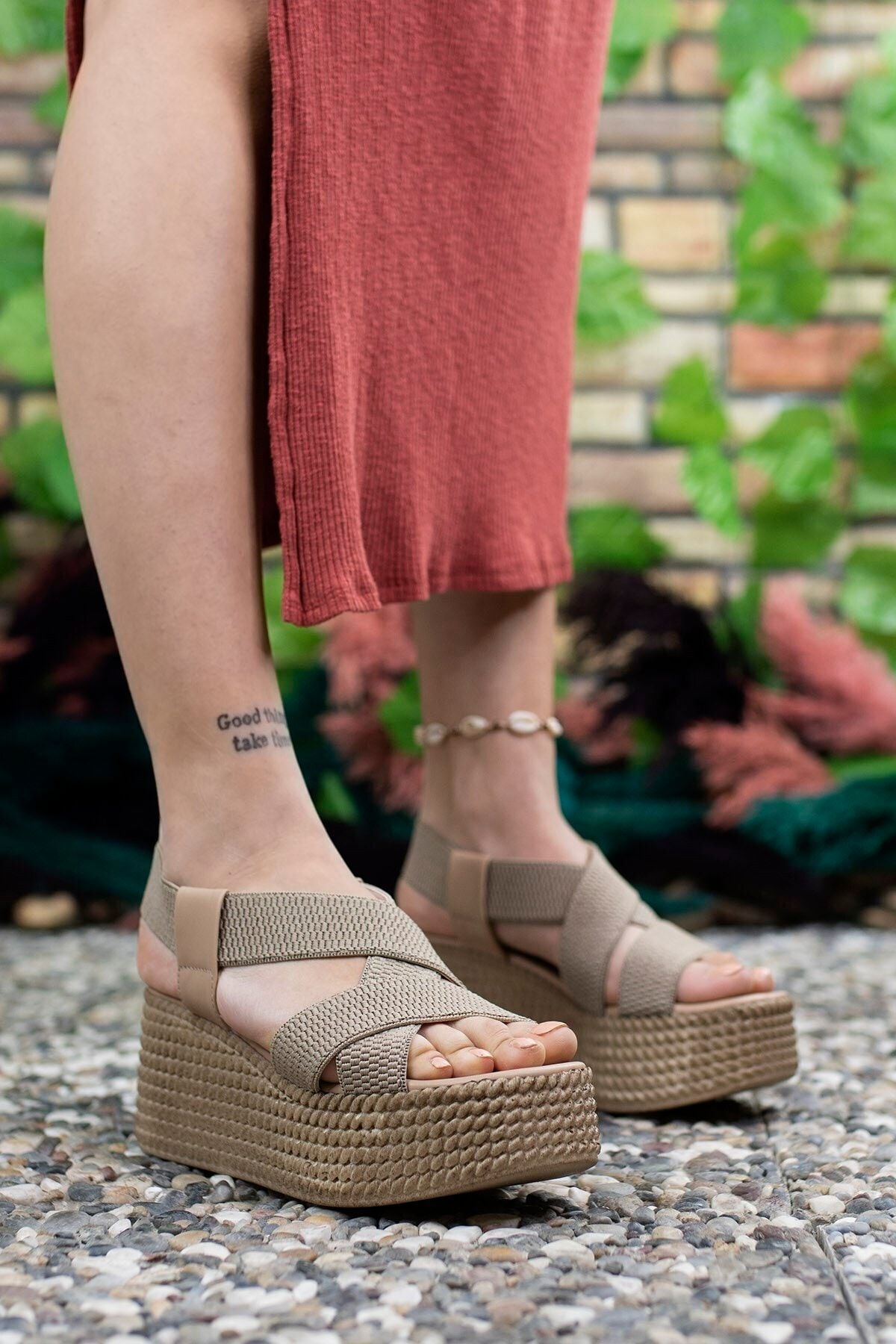 Female mink high -heeled sandals 0012460