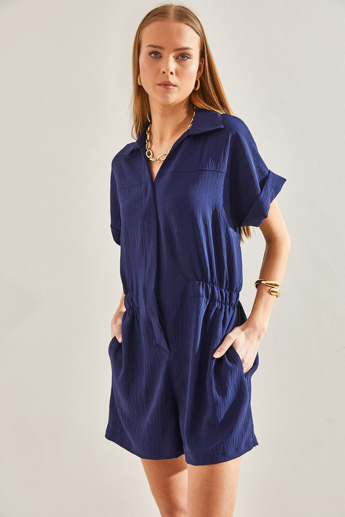 Women's Basic Elastic Waist Jumpsuit 60111013