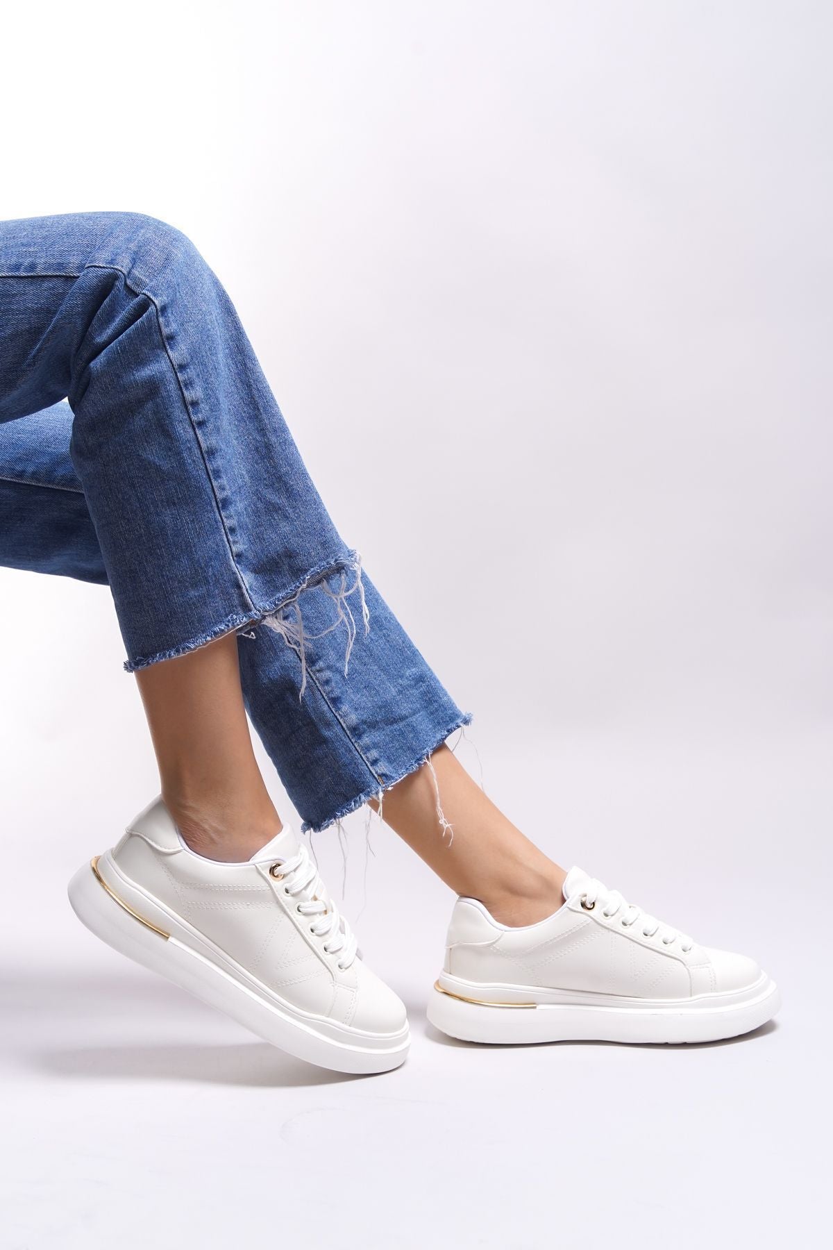 Yildruth Women Sneaker 0012110 White Gold