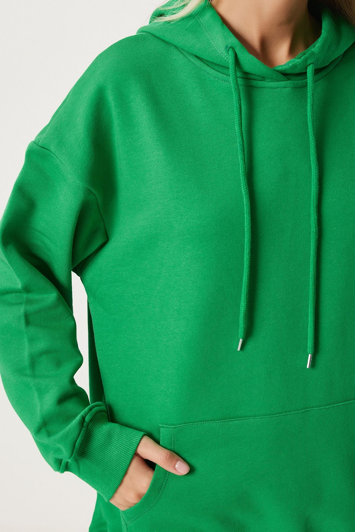 Sweatshirt jogger with women's green hoods.