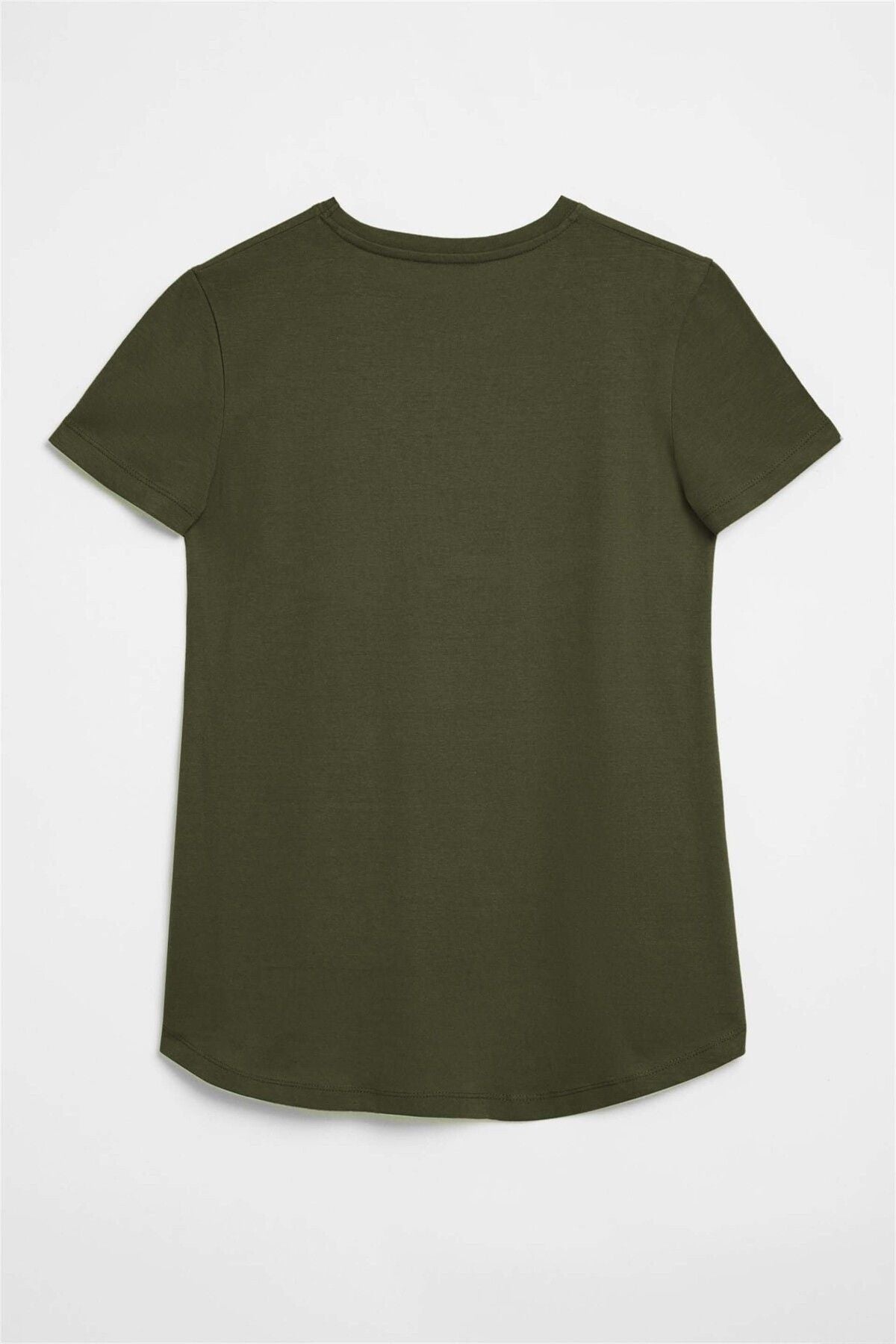 Samantha Women Comfort Fit 100 %Organic Cotton Basic Knitting Khaki T-shirt