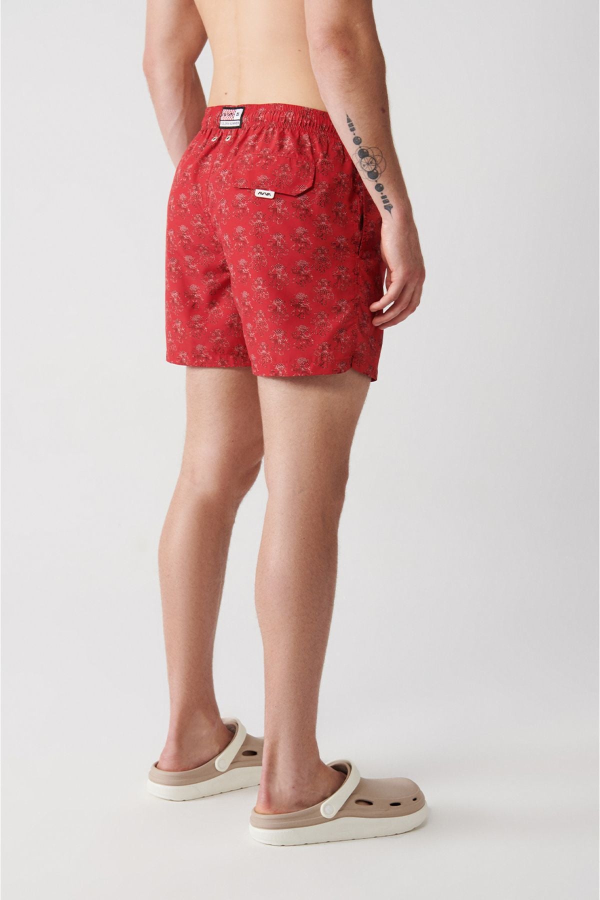 Red Fast Small Octopus Printed Standard Special Boxed Comfort Fit Mayo Sea Short